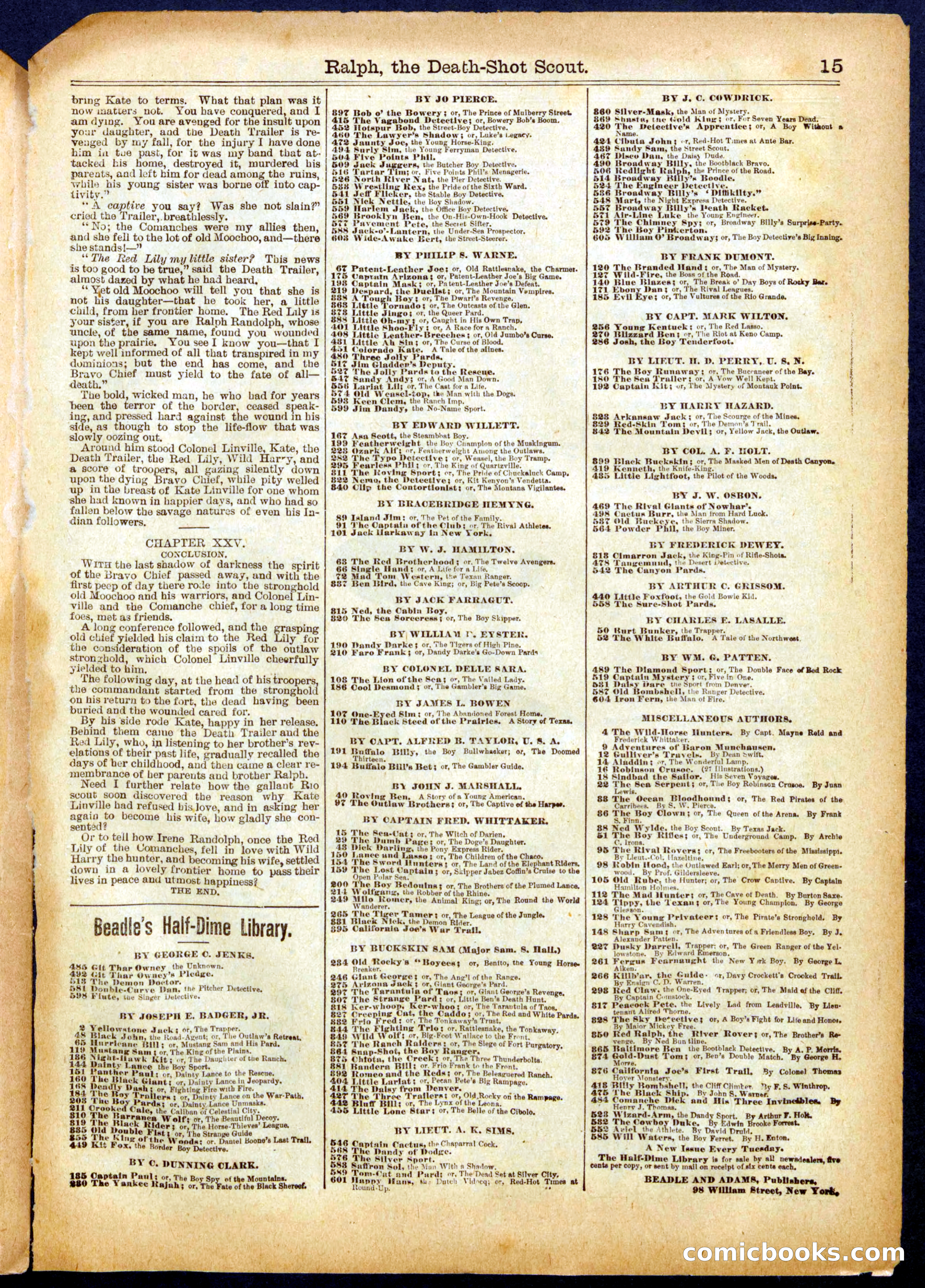 Beadle's Half Dime Library No. 617 — page 15 of 16