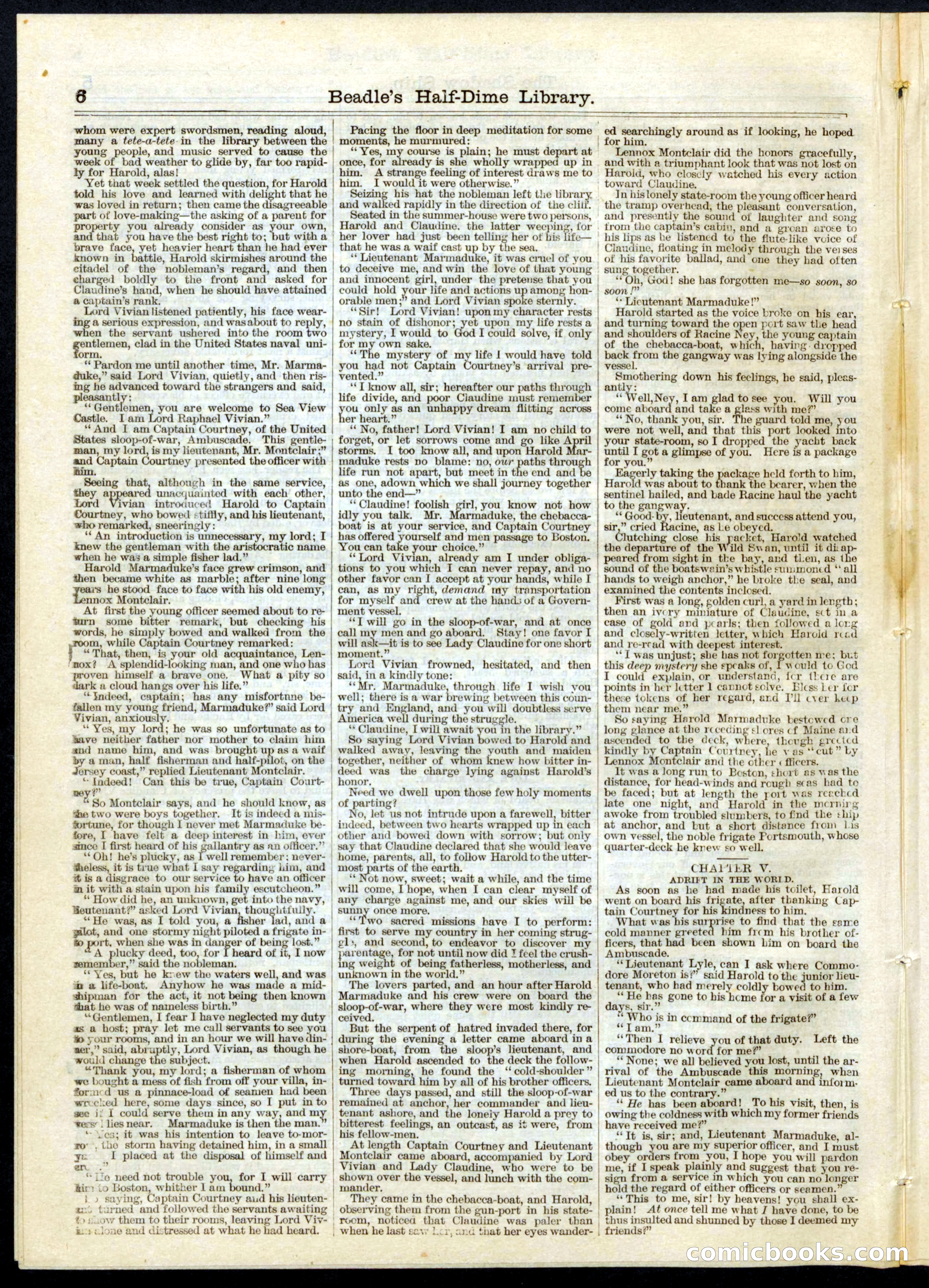 Beadle's Half Dime Library, No. 62 — page 6 of 16