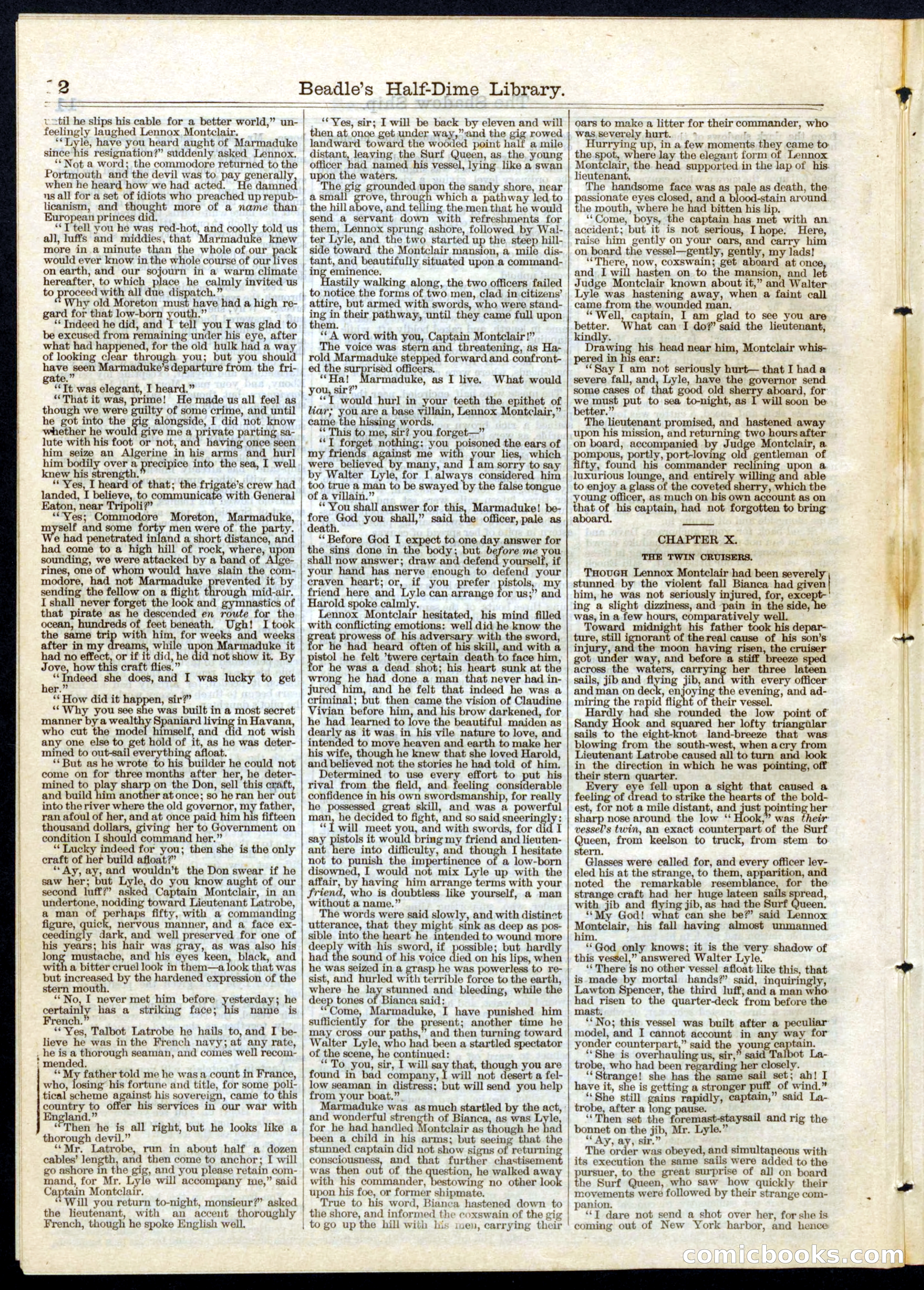 Beadle's Half Dime Library, No. 62 — page 12 of 16