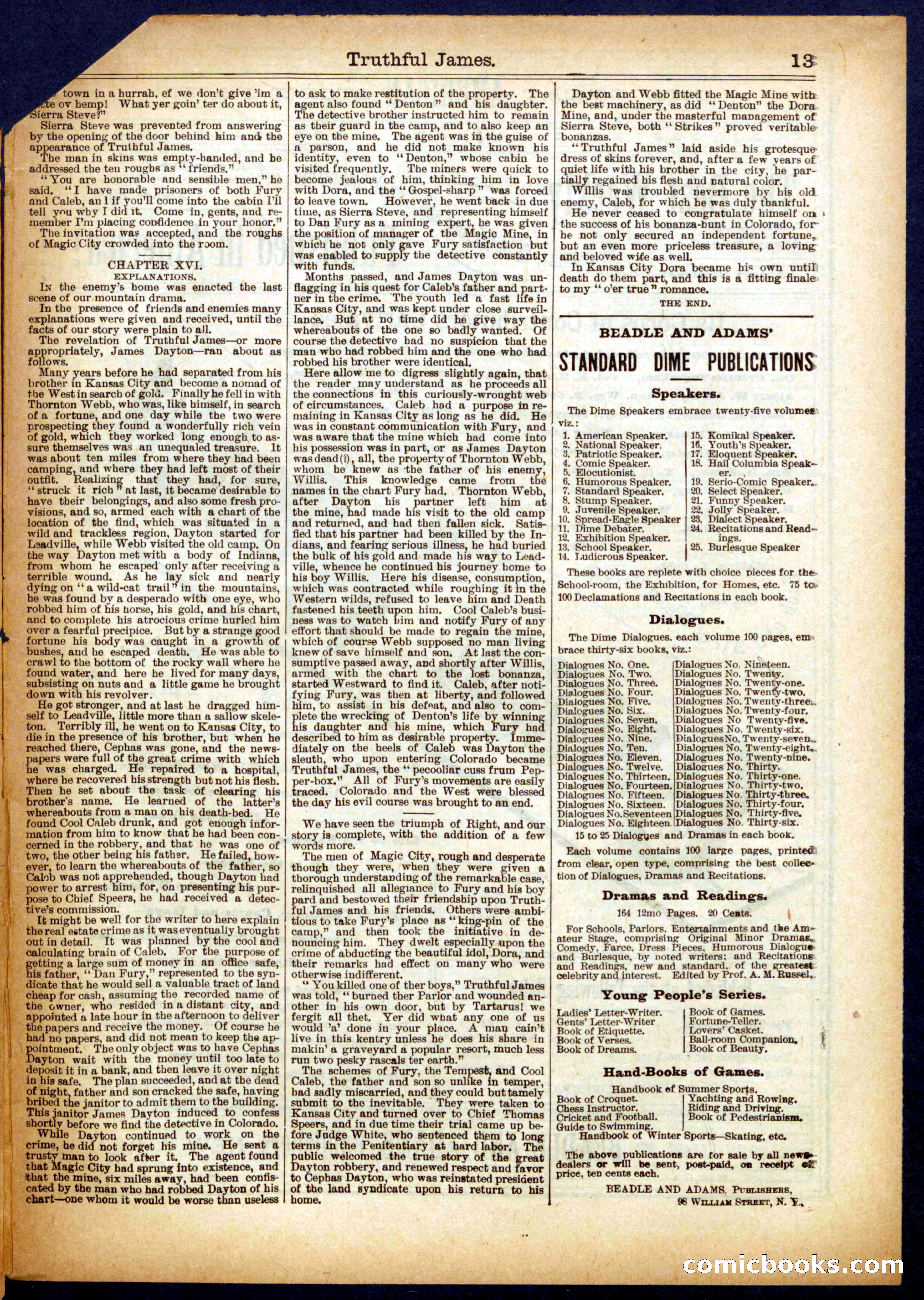Beadle's Half Dime Library No. 621 — page 13 of 16