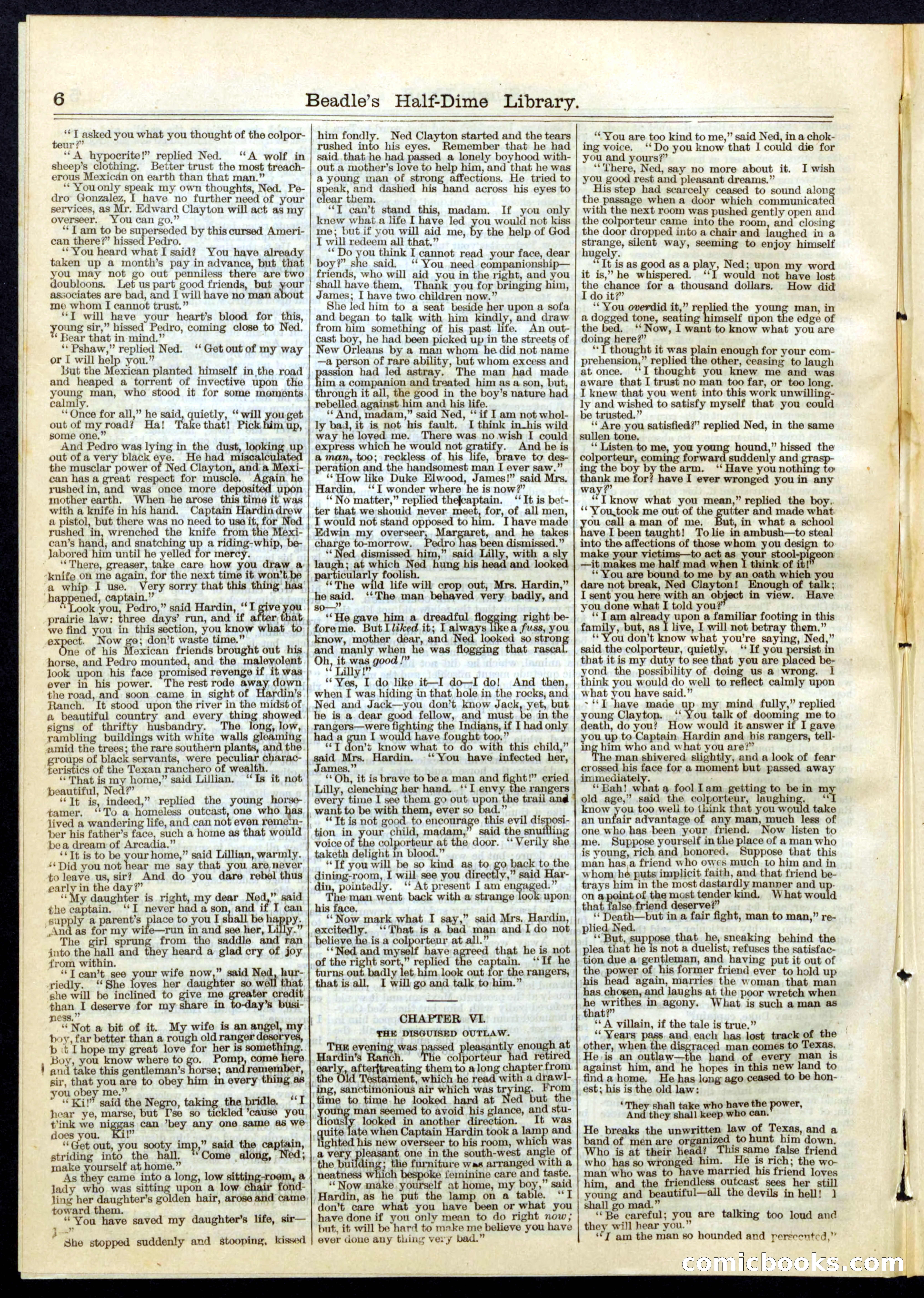 Beadle's Half Dime Library, No. 66 — page 6 of 16