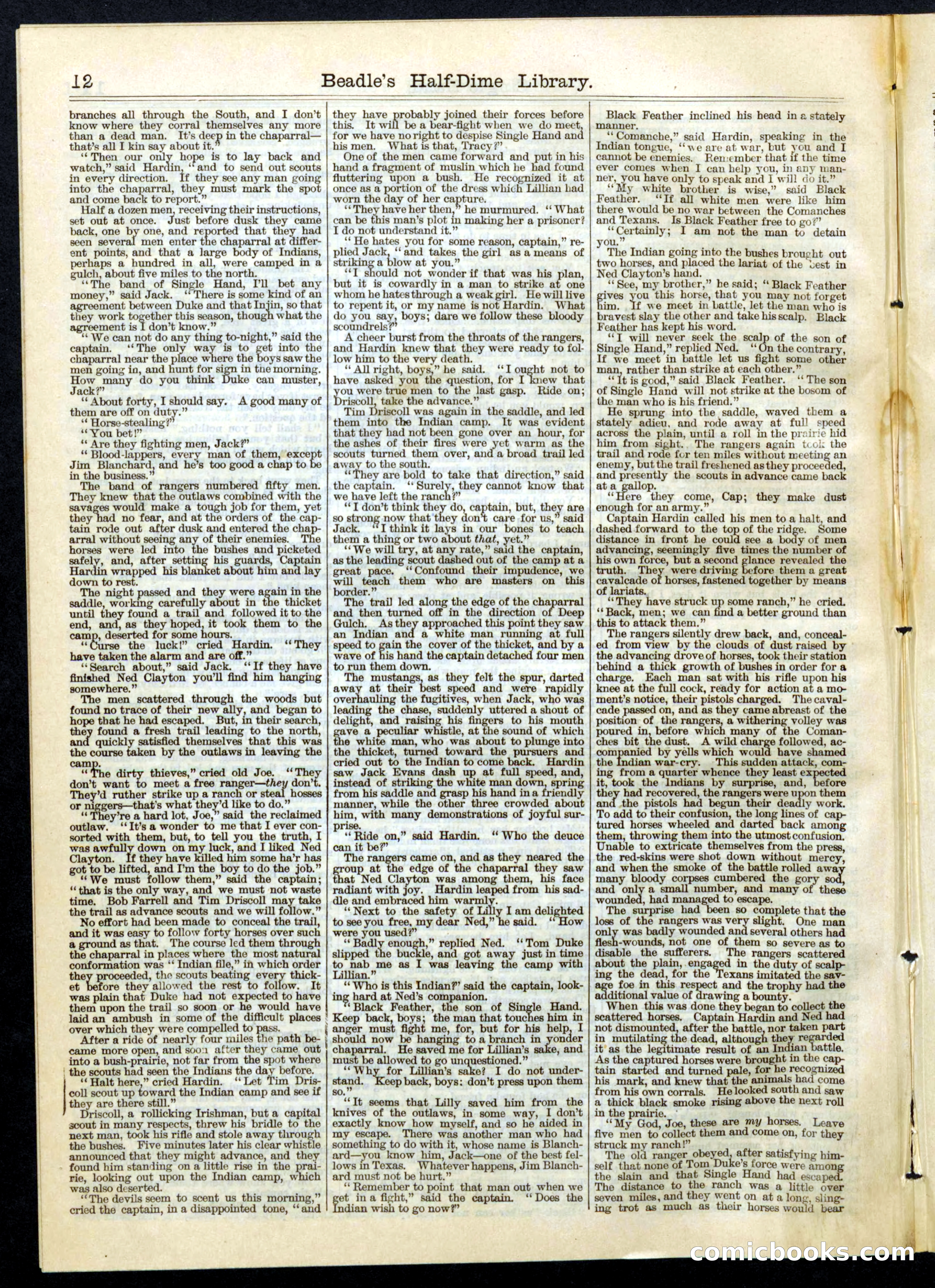 Beadle's Half Dime Library, No. 66 — page 12 of 16