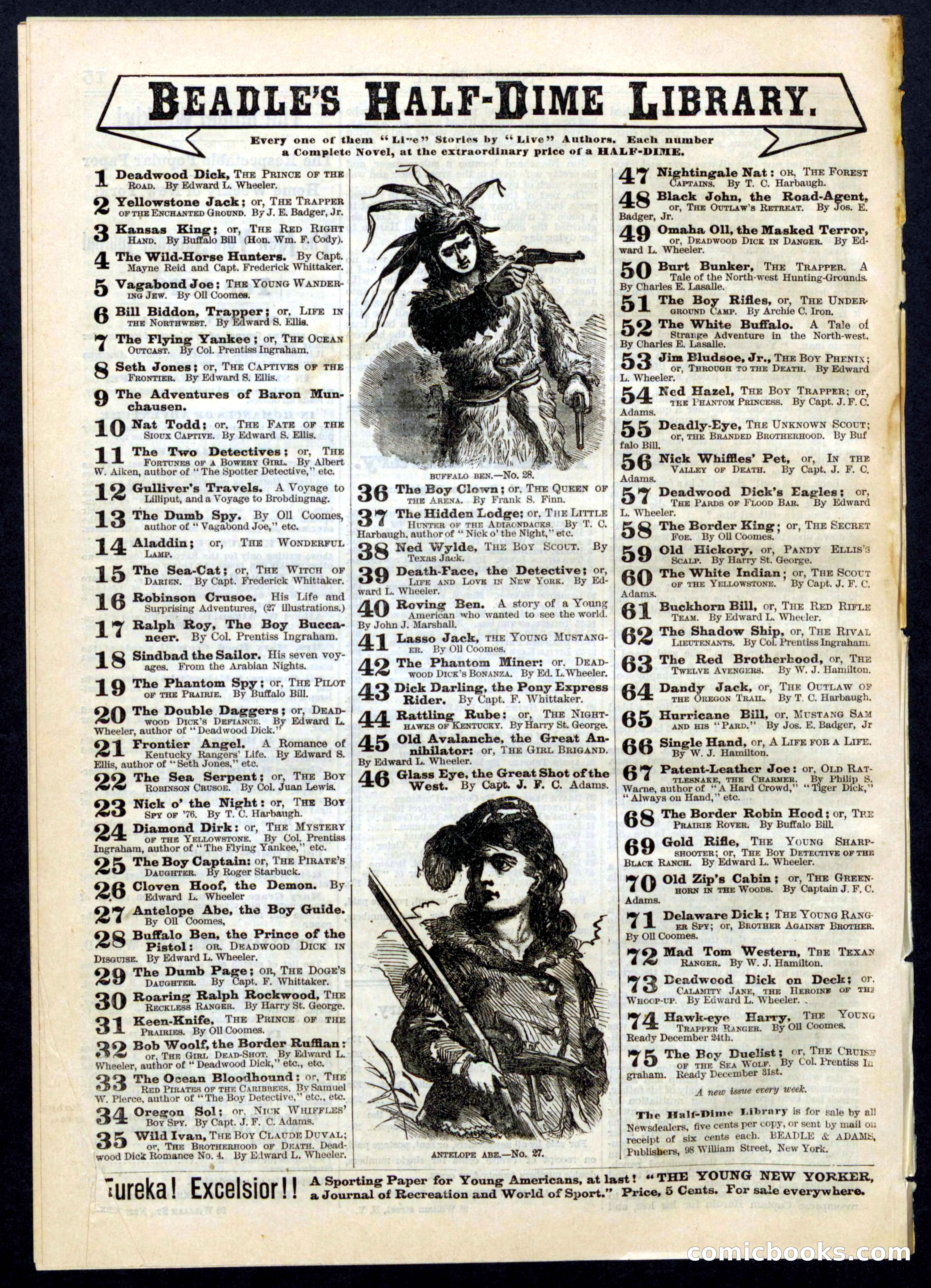 Beadle's Half Dime Library, No. 66 — page 16 of 16