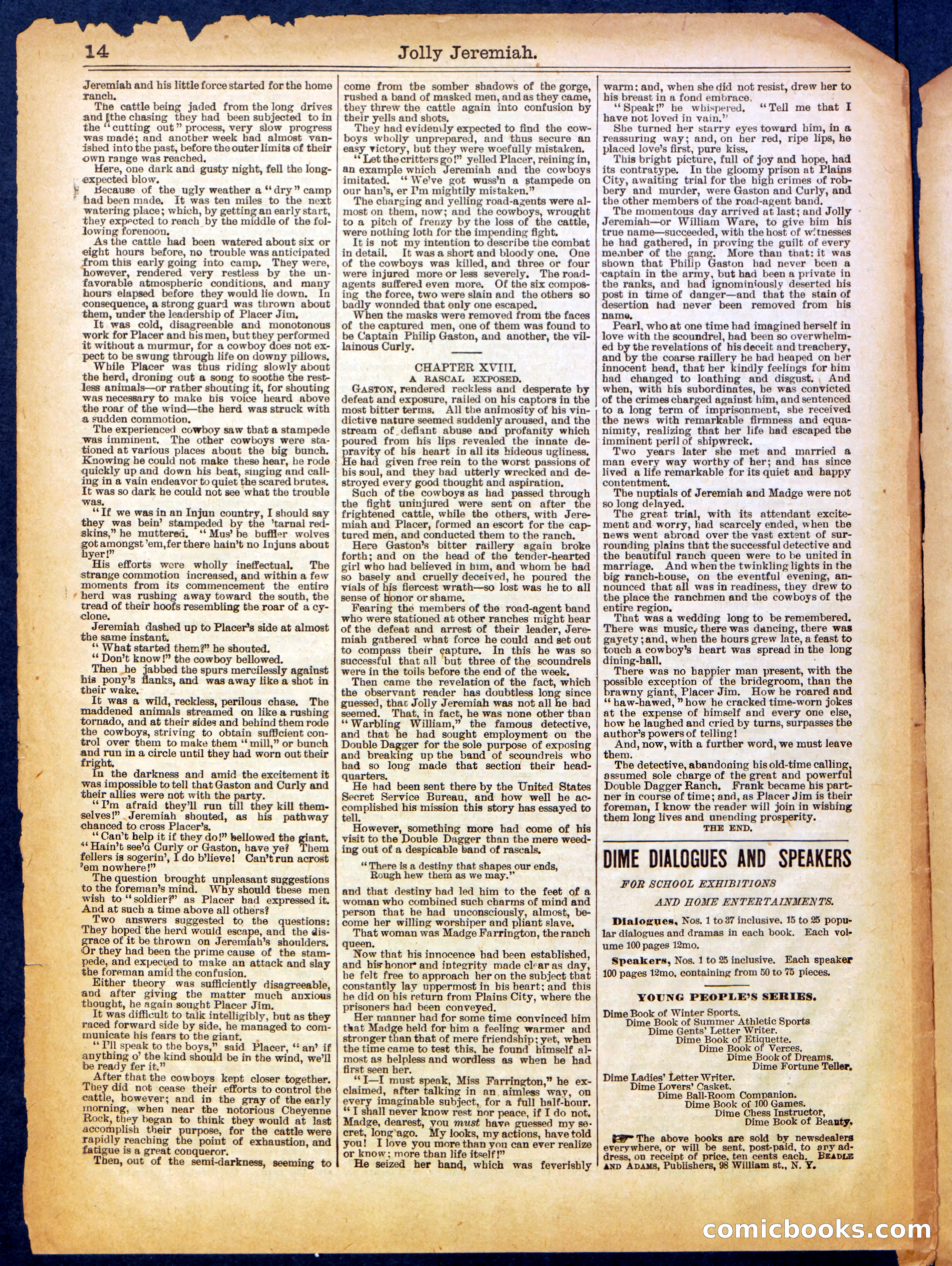 Beadle's Half Dime Library No. 665 — page 14 of 16