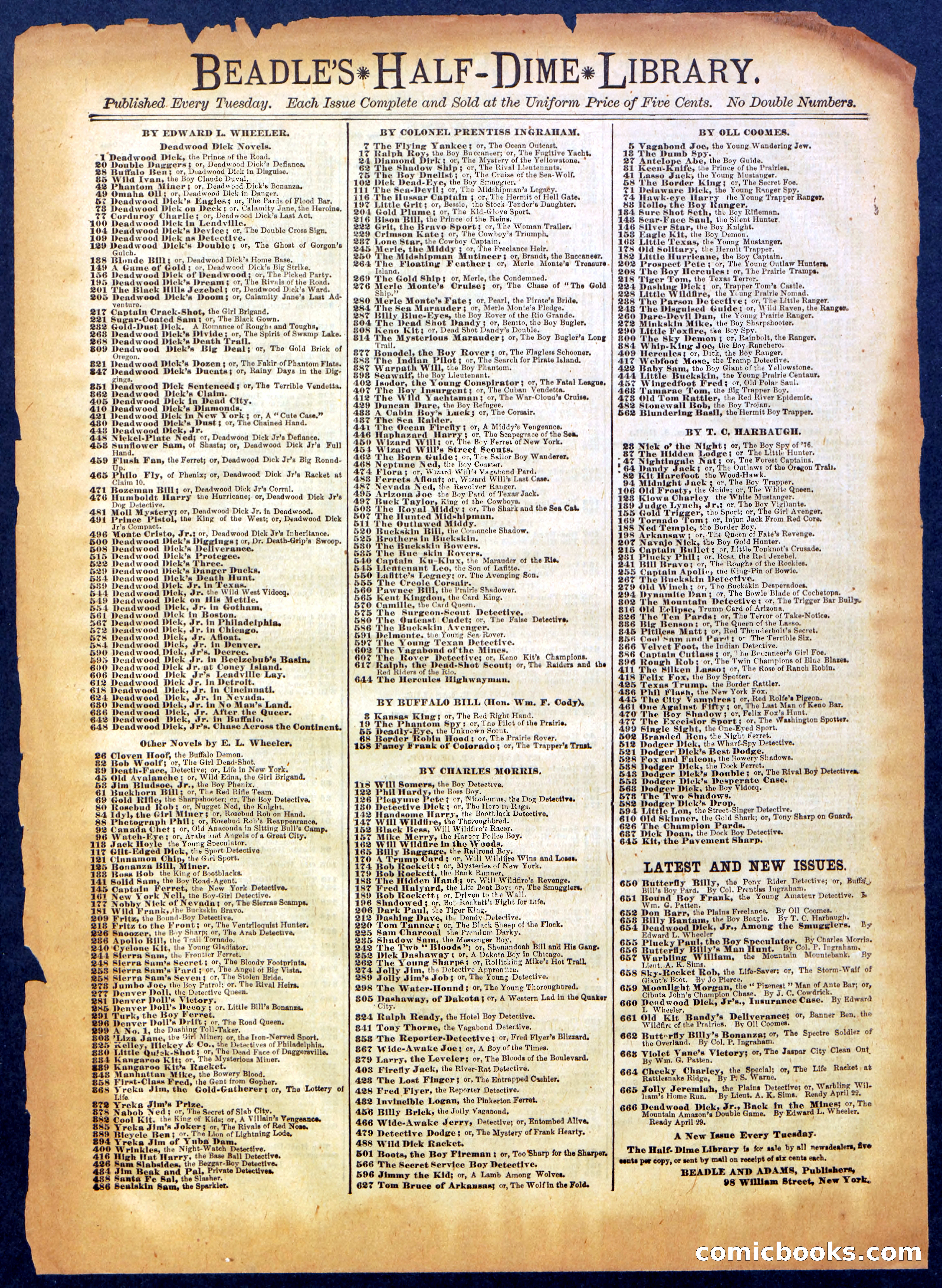 Beadle's Half Dime Library No. 665 — page 16 of 16