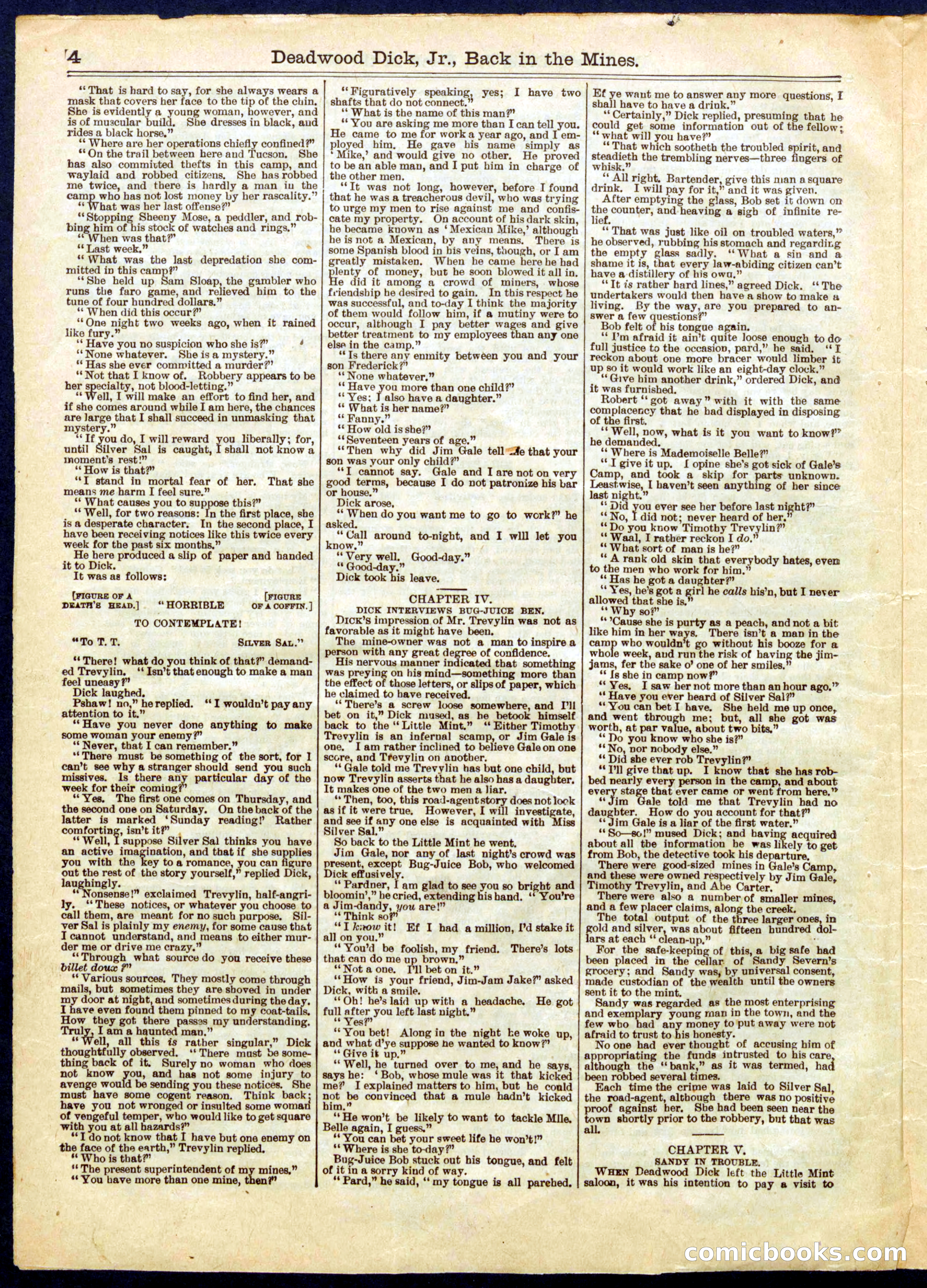 Beadle's Half Dime Library No. 666 — page 4 of 16