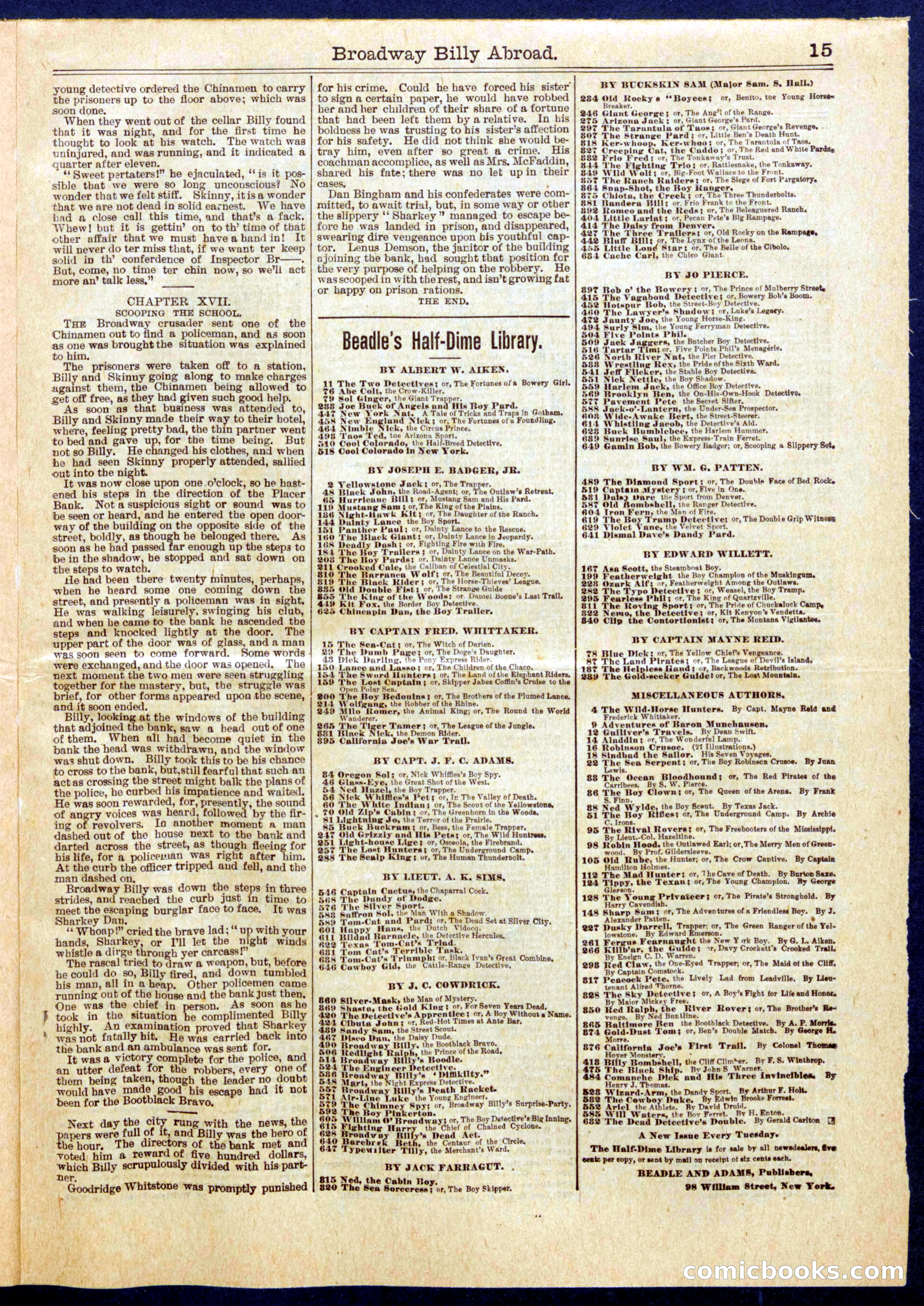 Beadle's Half Dime Library No. 669 — page 15 of 16