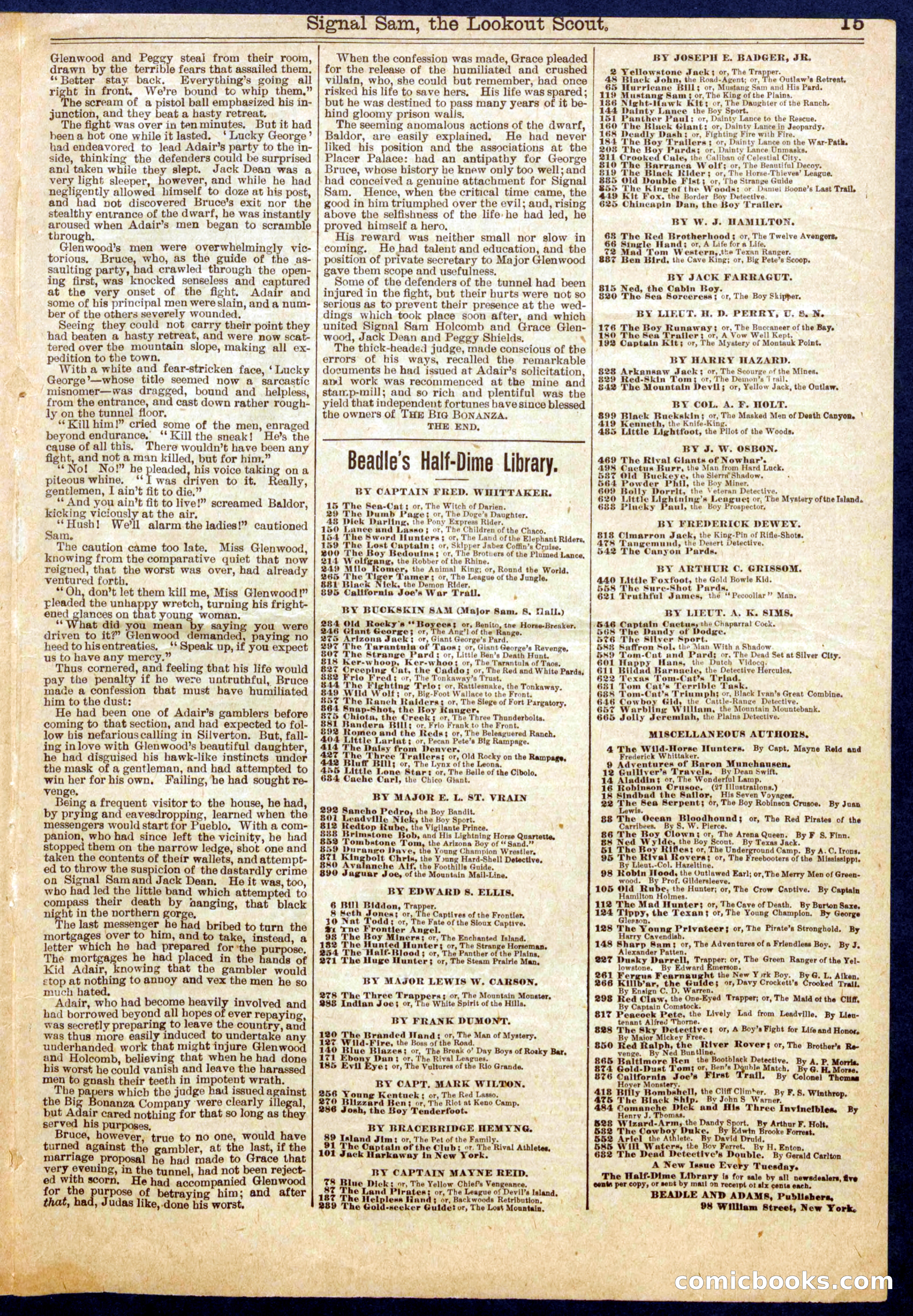 Beadle's Half Dime Library No. 676 — page 15 of 16