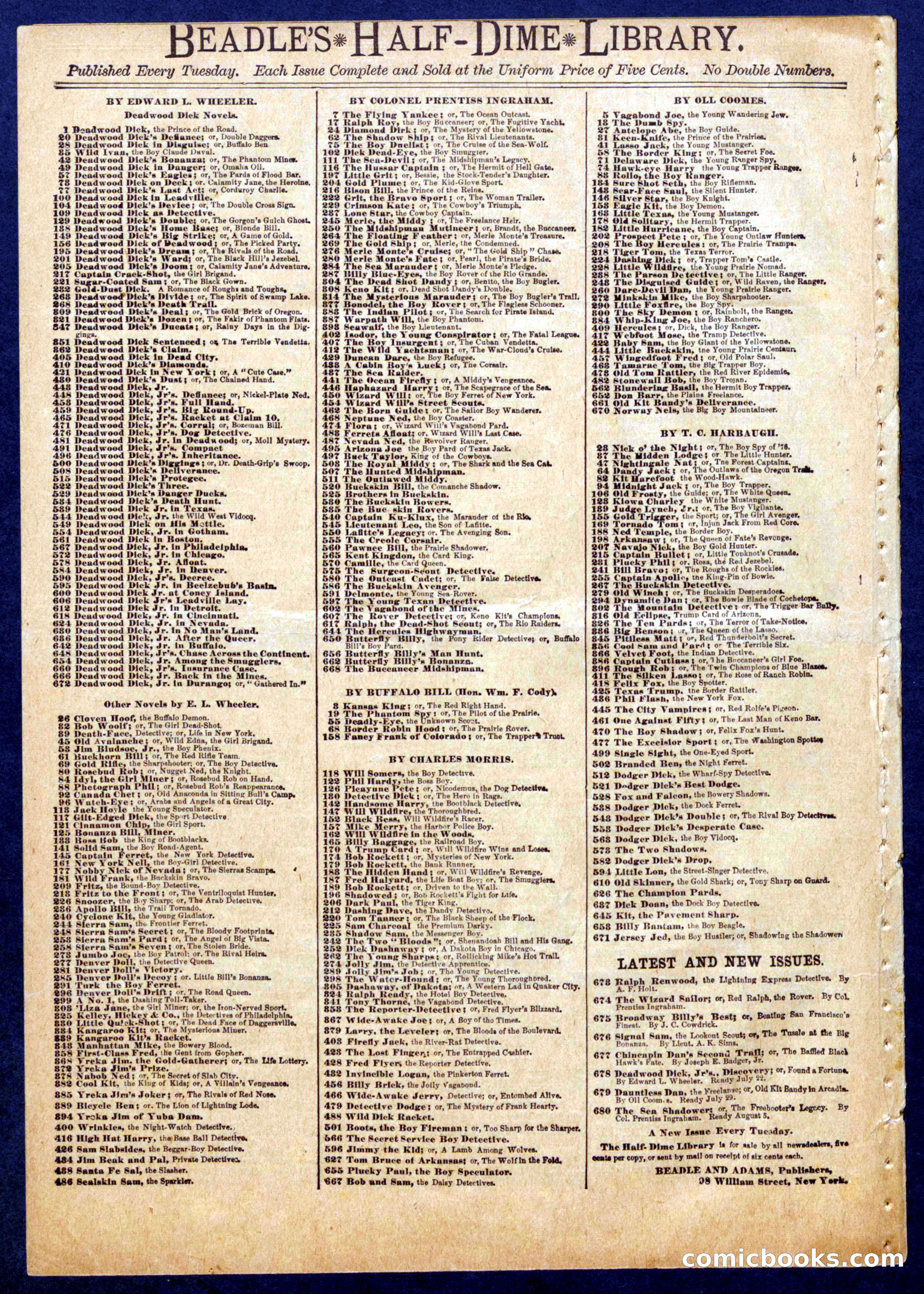 Beadle's Half Dime Library No. 676 — page 16 of 16