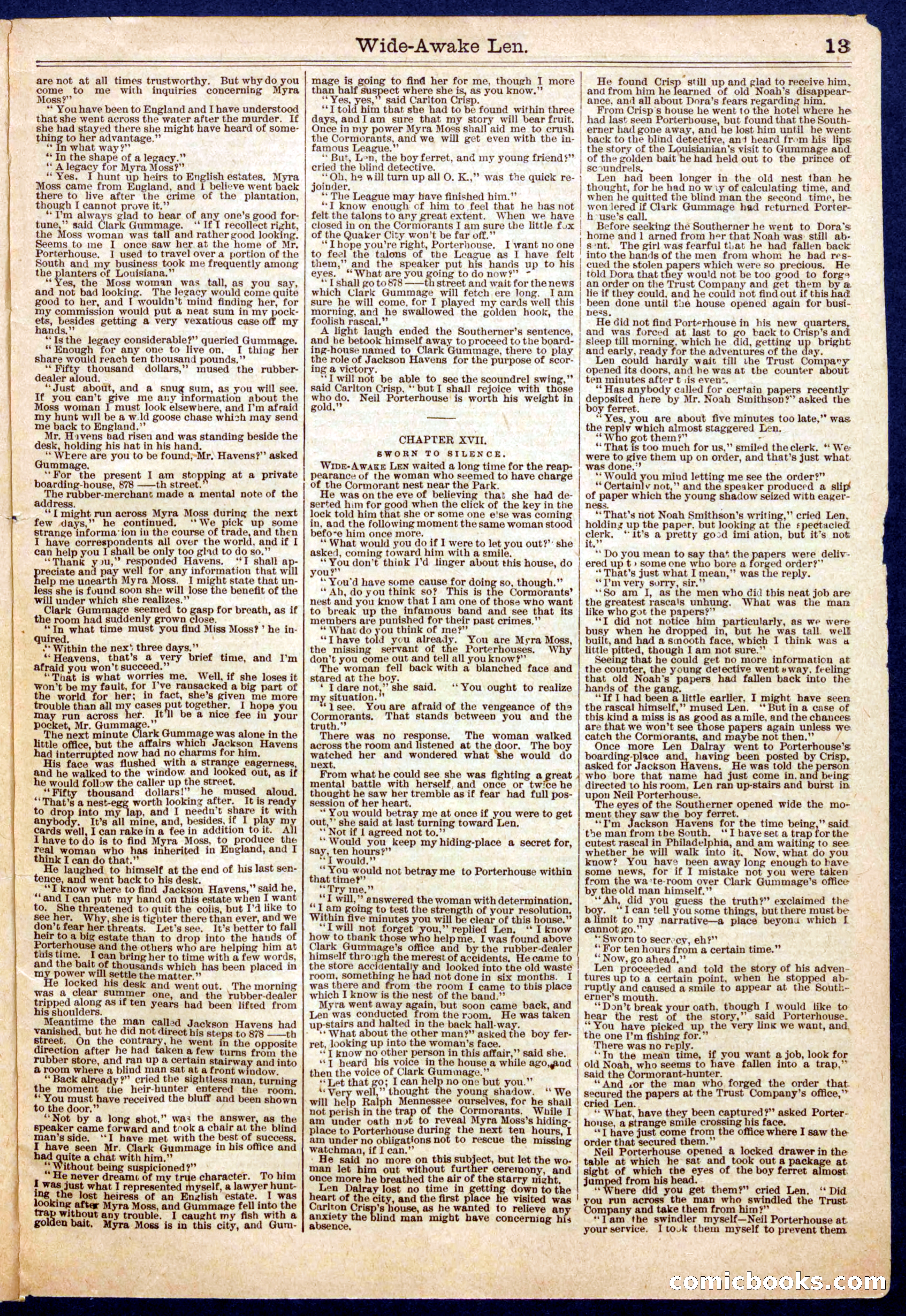 Beadle's Half Dime Library No. 715 — page 13 of 16