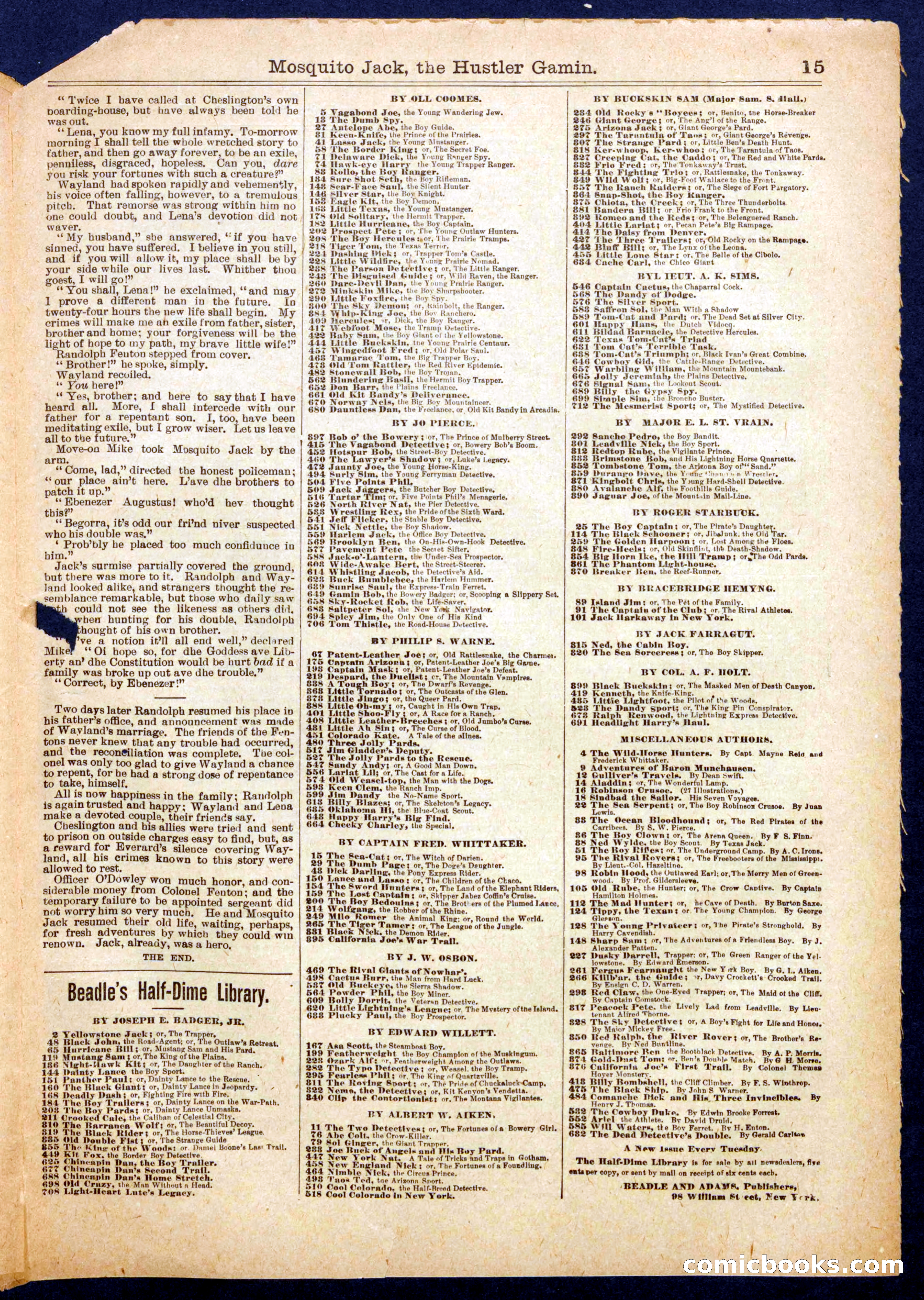 Beadle's Half Dime Library No. 717 — page 15 of 16