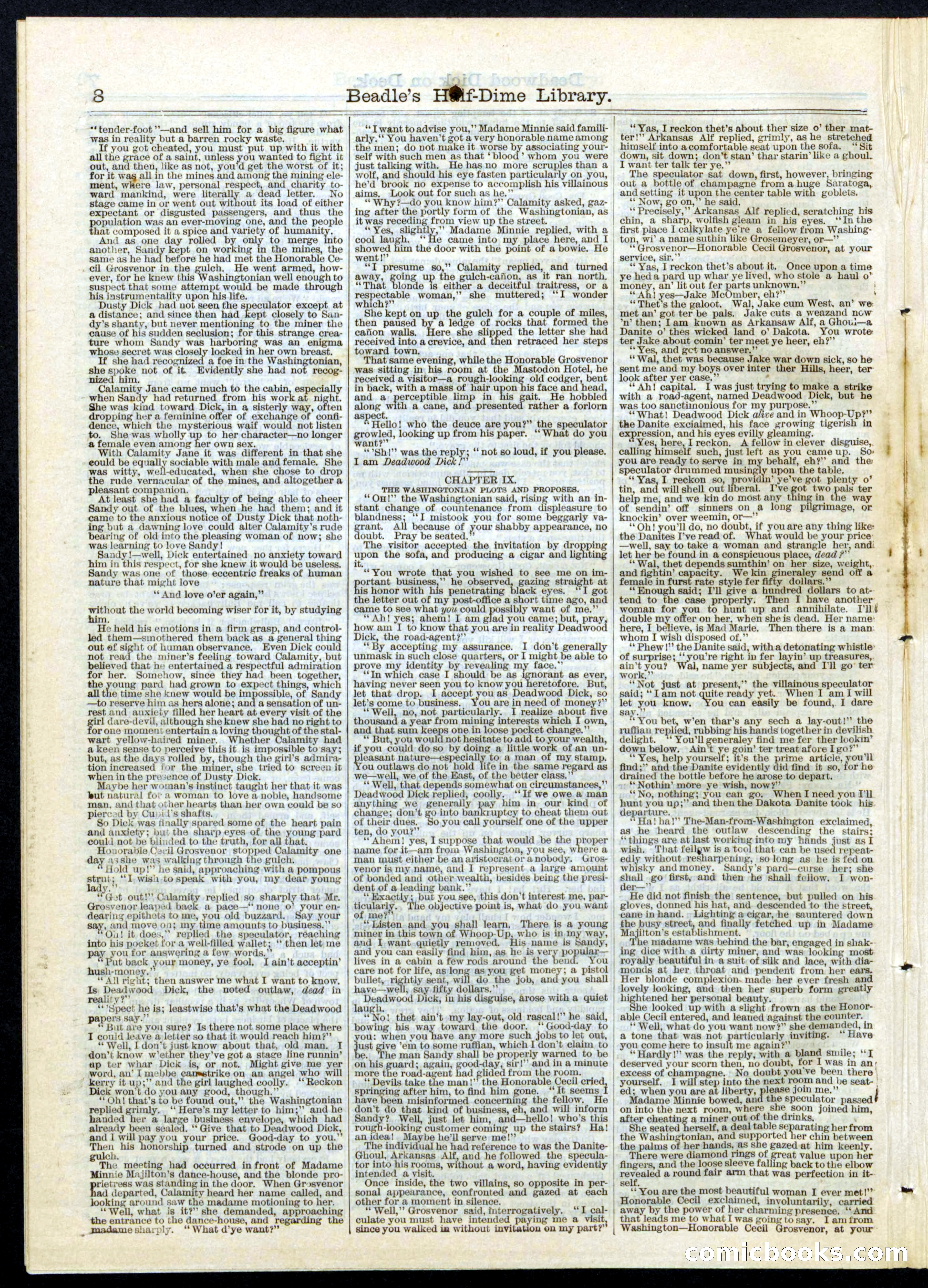 Beadle's Half Dime Library, No. 73 — page 8 of 16