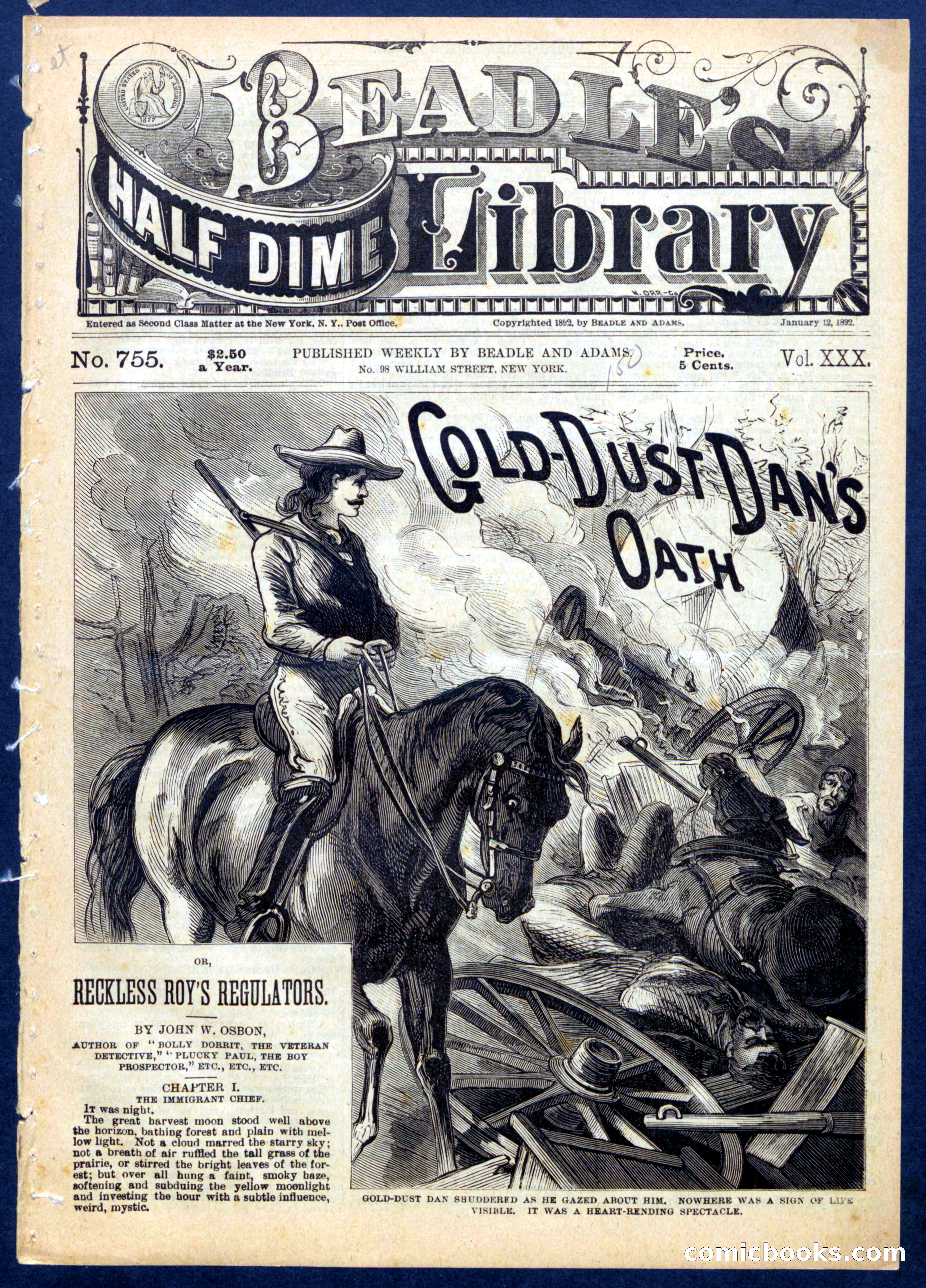 Beadle's Half Dime Library No. 755 — page 1 of 16