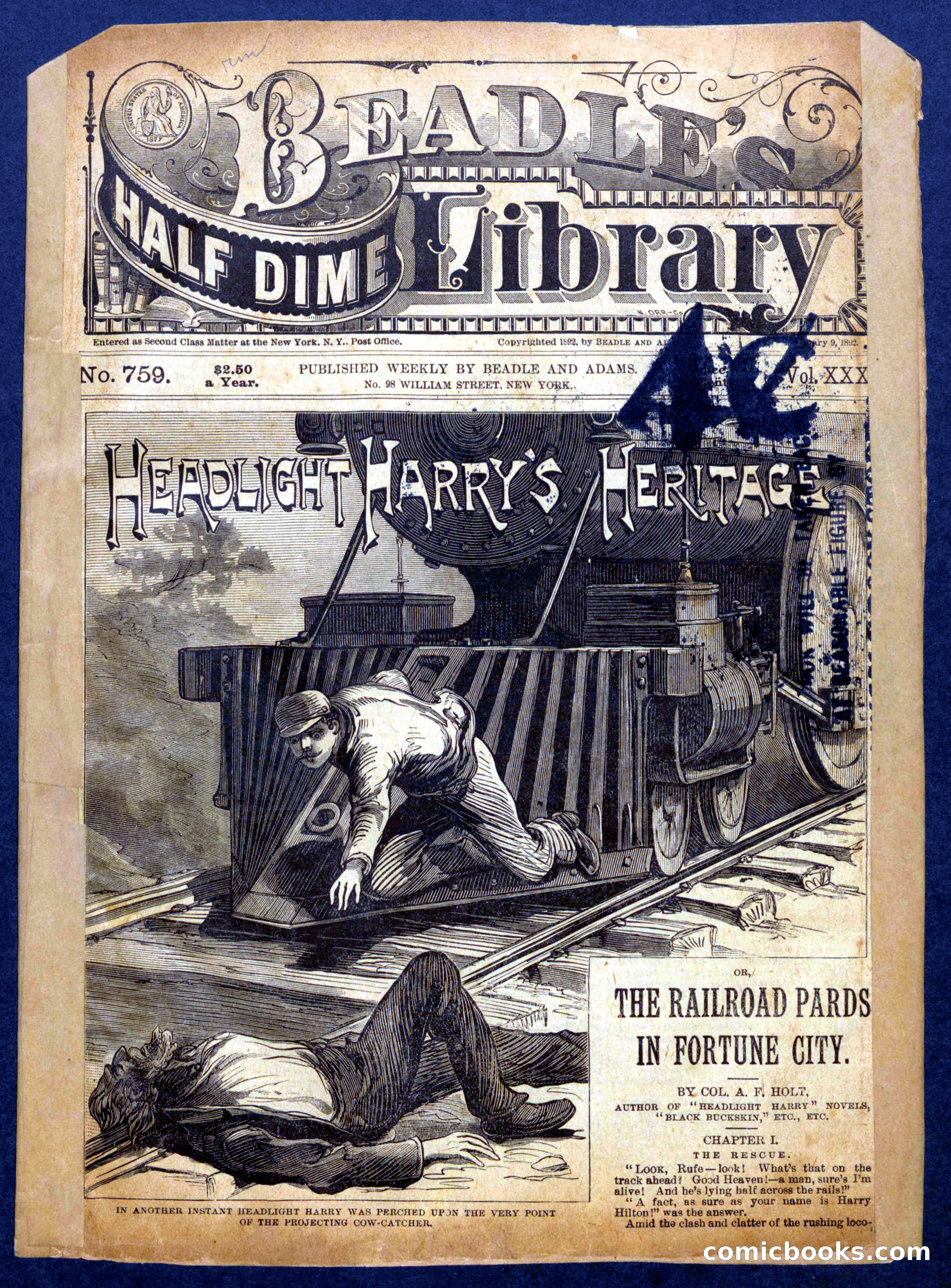 Beadle's Half Dime Library No. 759 — page 1 of 16