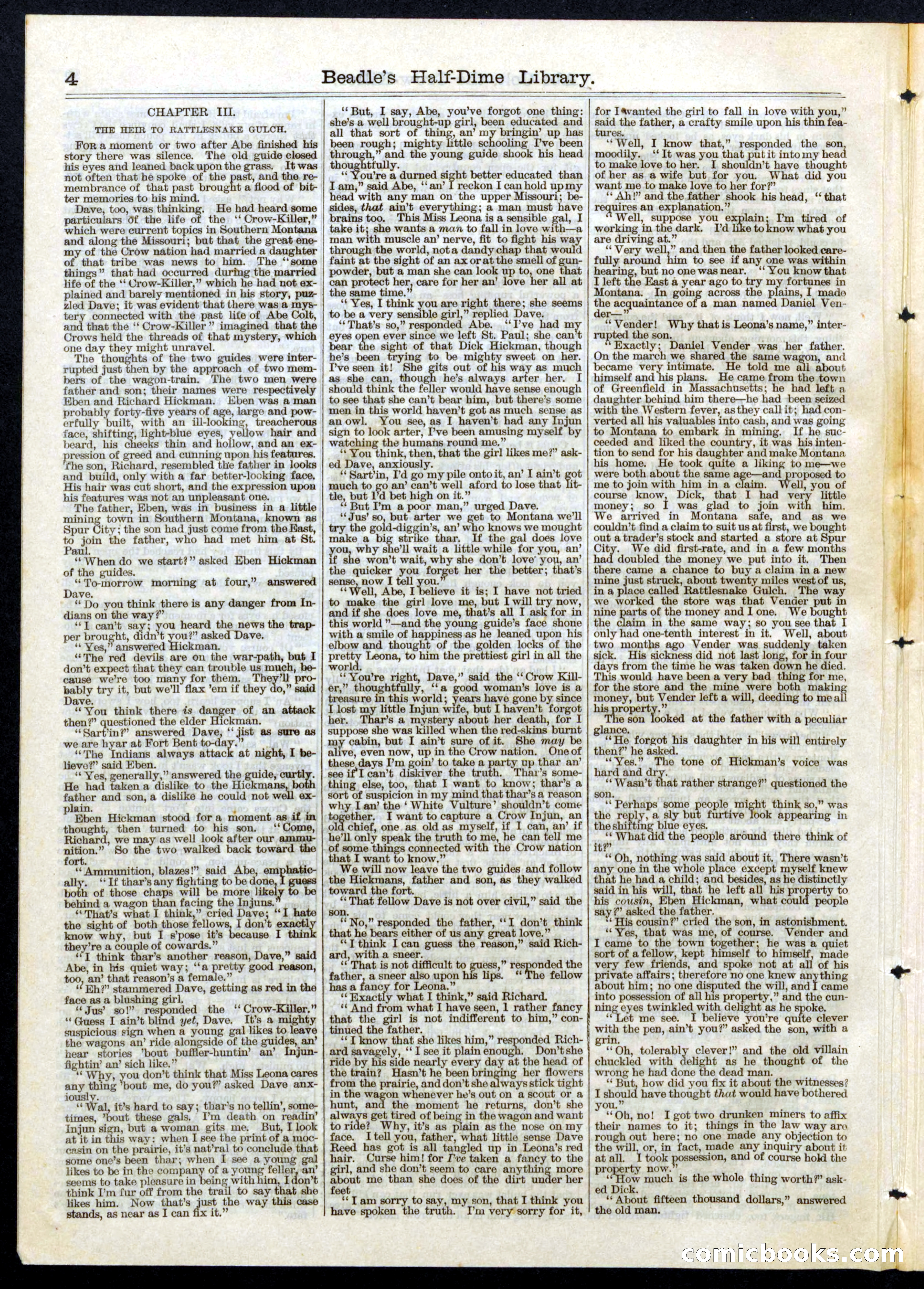 Beadle's Half Dime Library, No. 76 — page 4 of 16