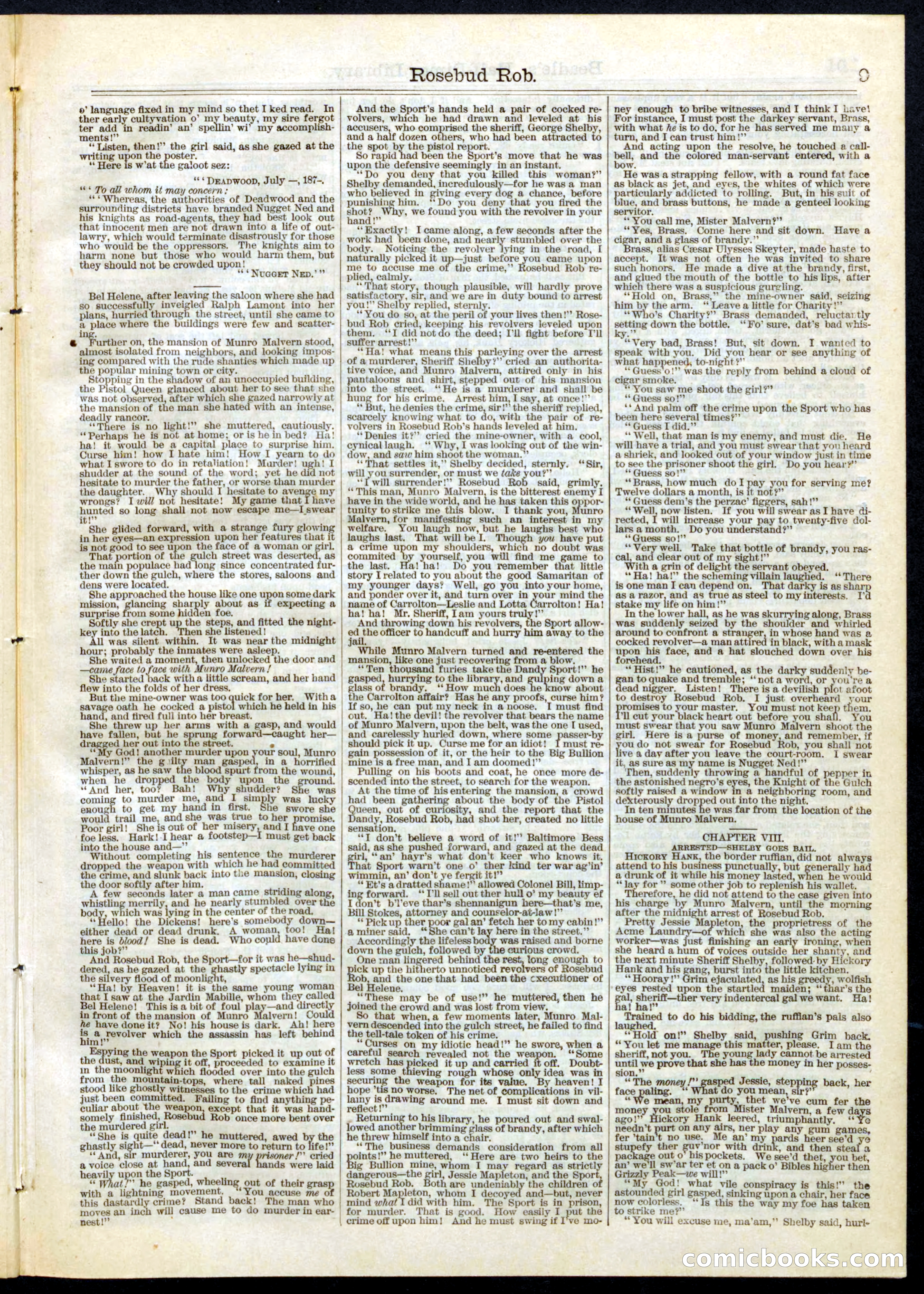 Beadle's Half Dime Library, No. 80 — page 9 of 16