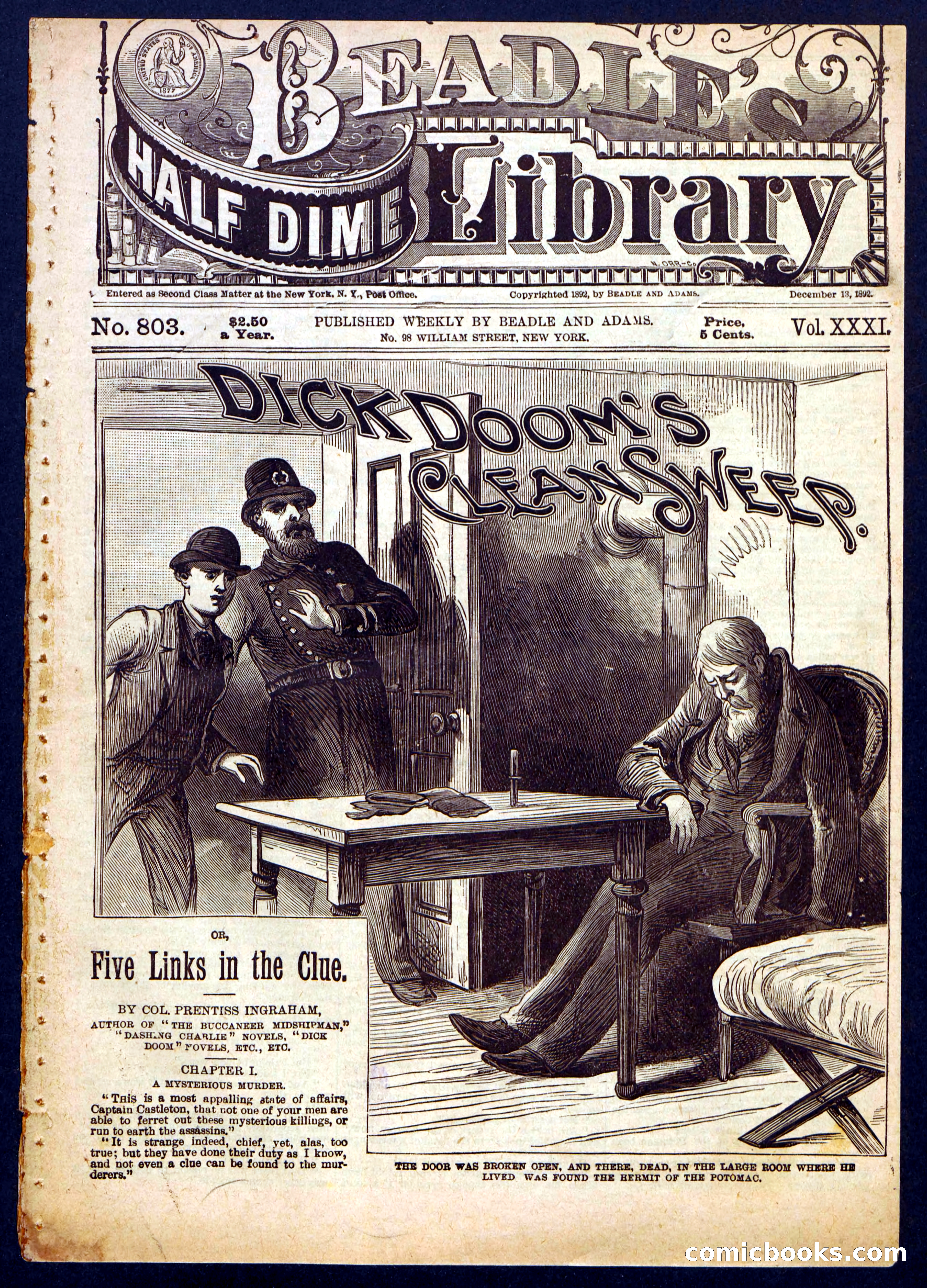 Beadle's Half Dime Library No. 803 — page 1 of 16