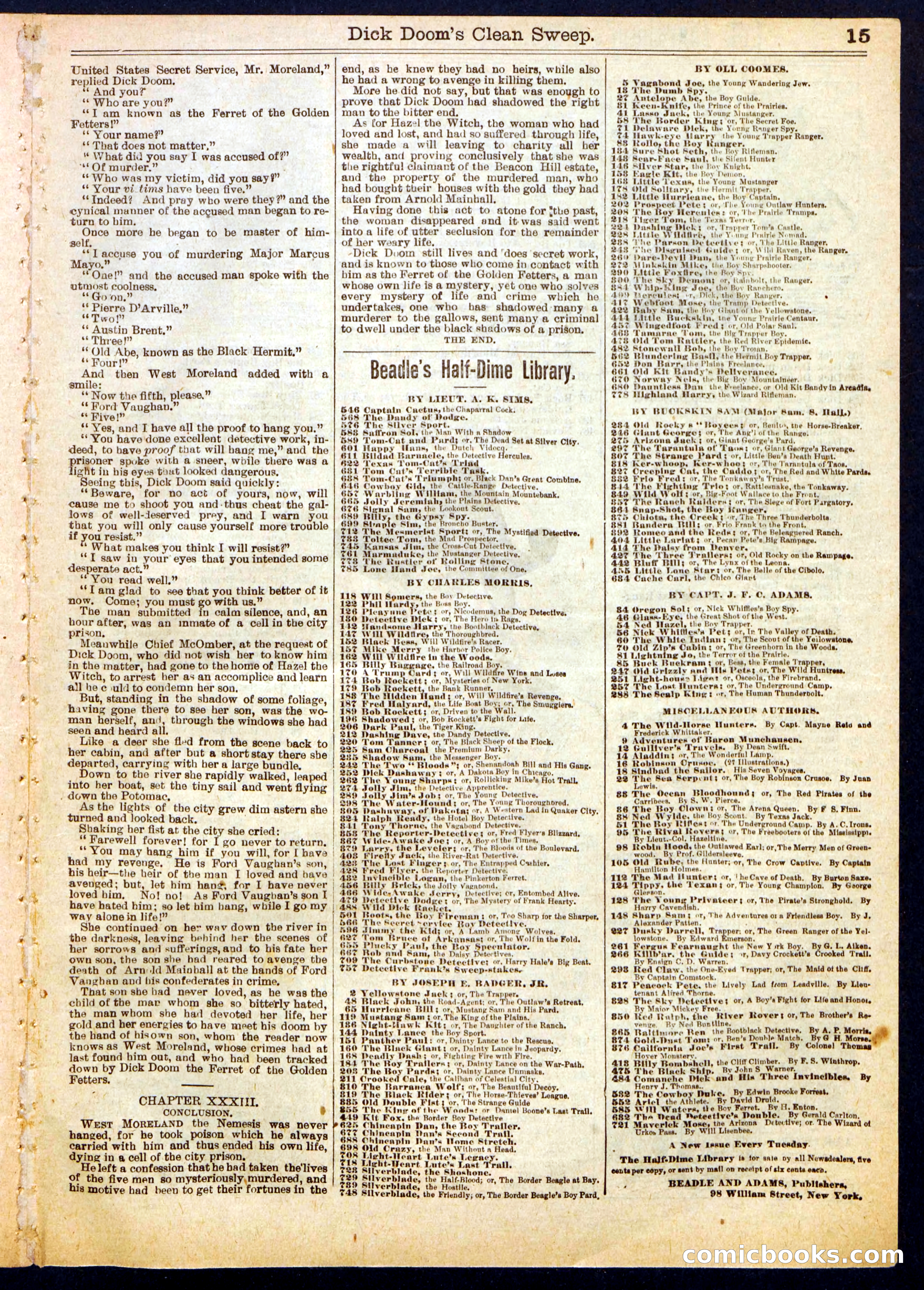 Beadle's Half Dime Library No. 803 — page 15 of 16