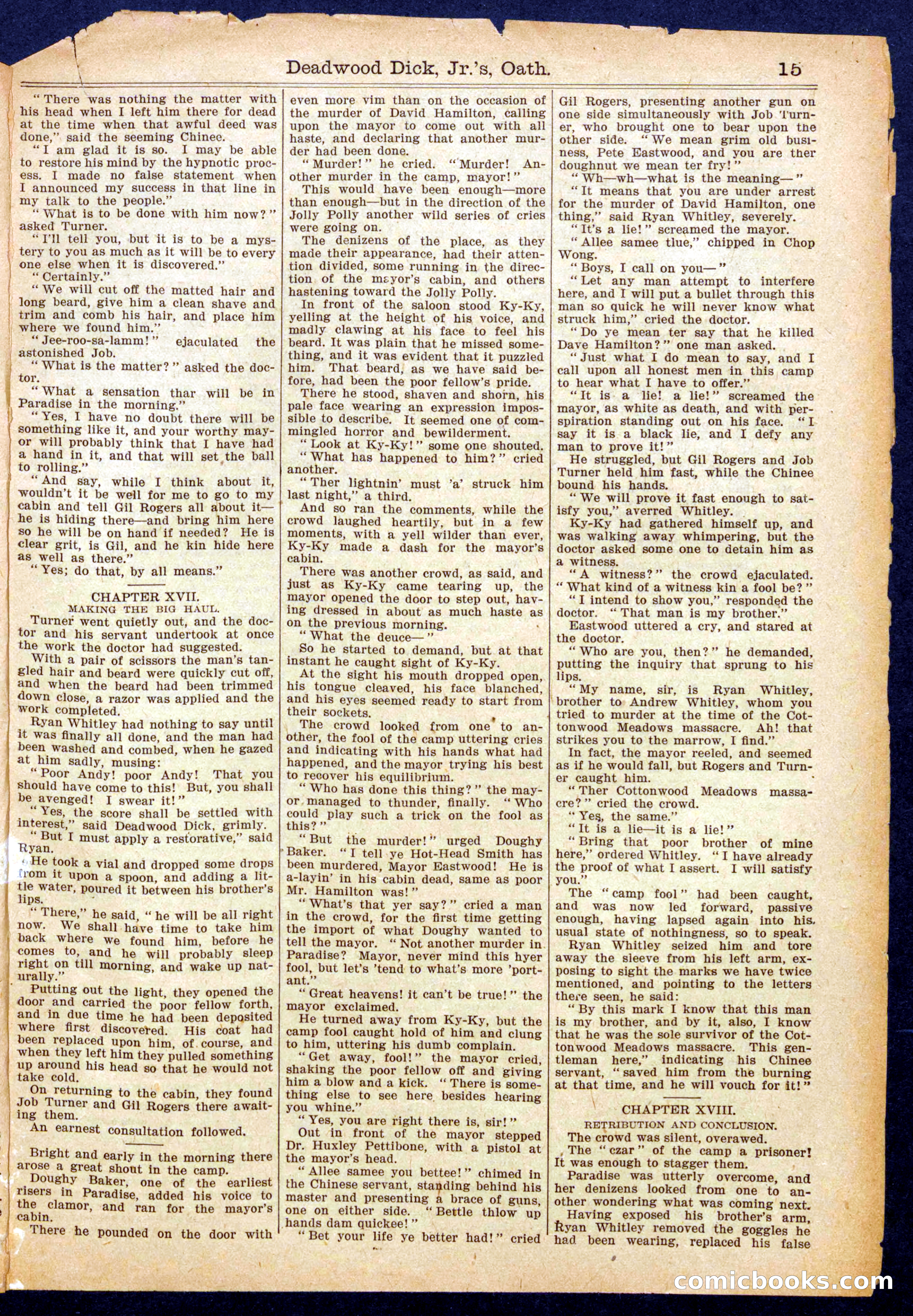 Beadle's Half Dime Library No. 971 — page 15 of 16
