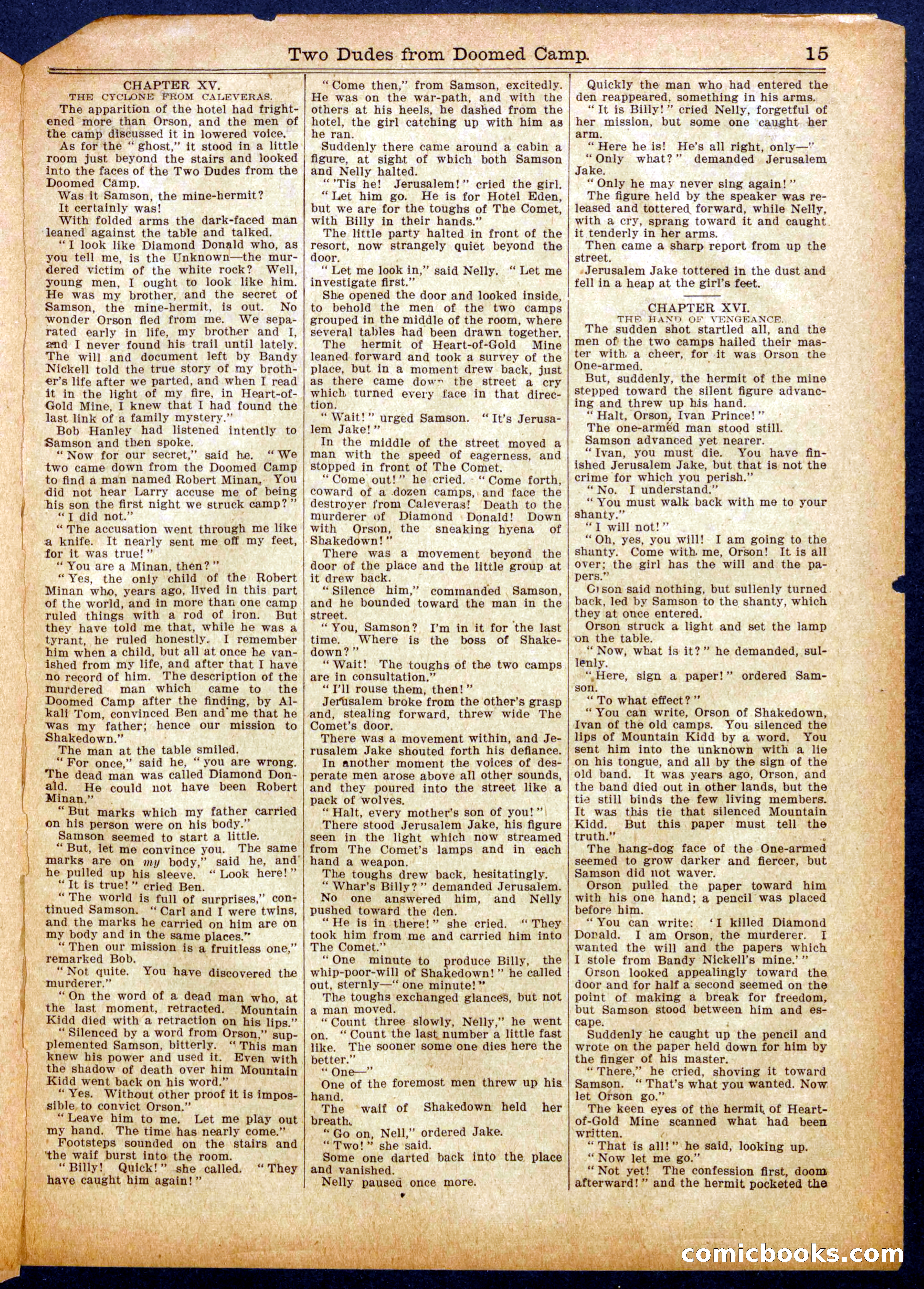 Beadle's Half Dime Library No. 991 — page 15 of 16