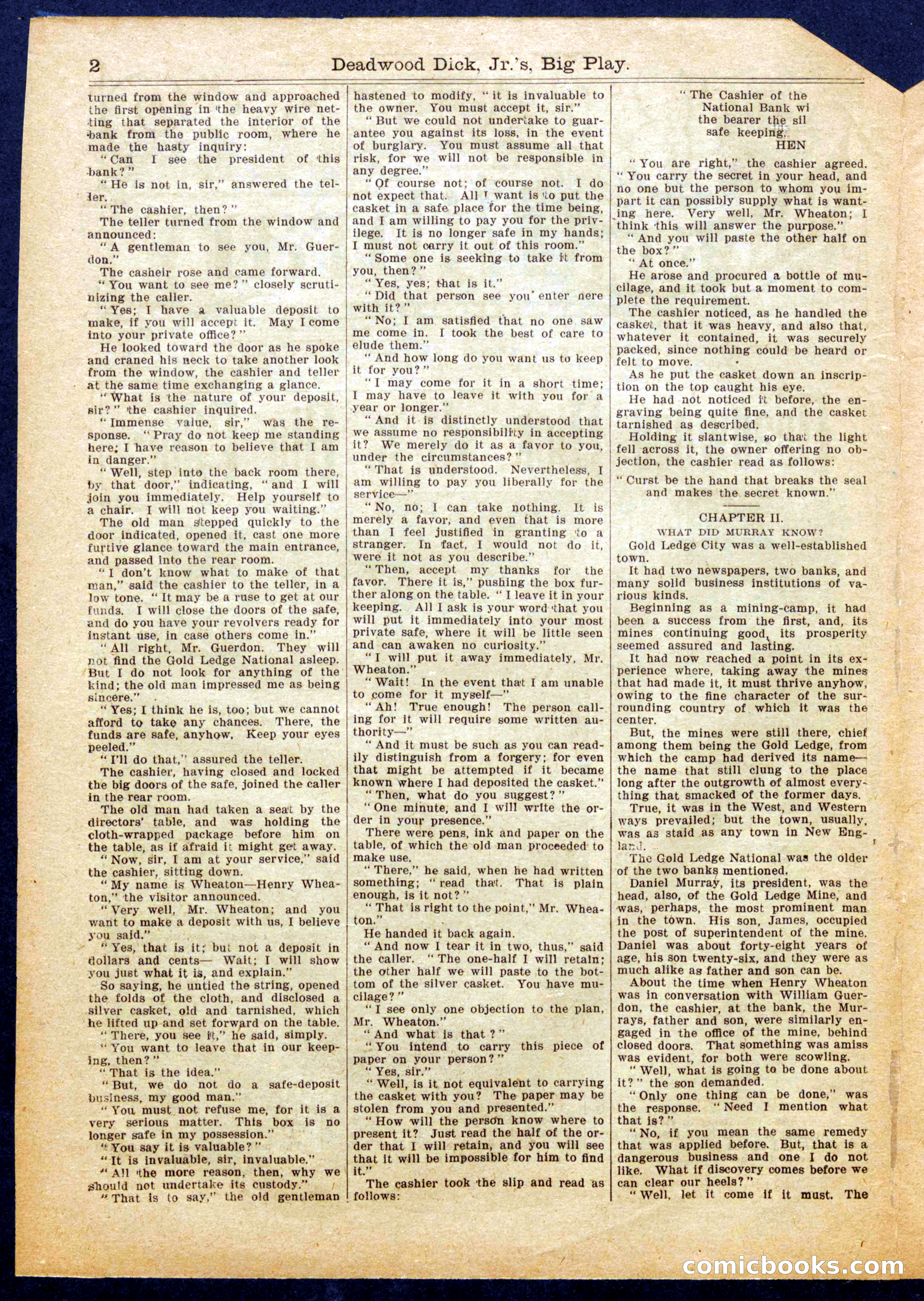 Beadle's Half Dime Library No. 998 — page 2 of 16