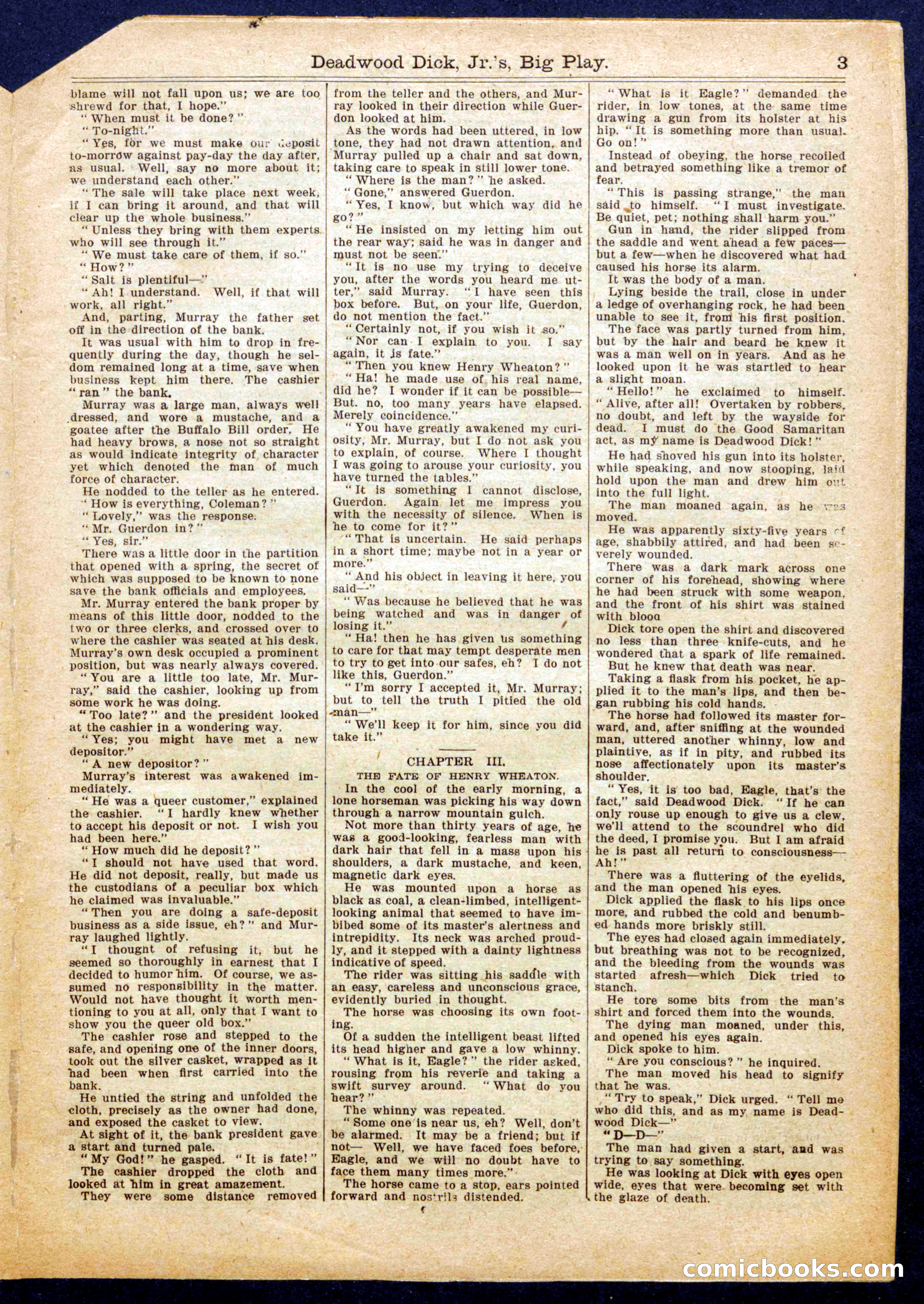 Beadle's Half Dime Library No. 998 — page 3 of 16