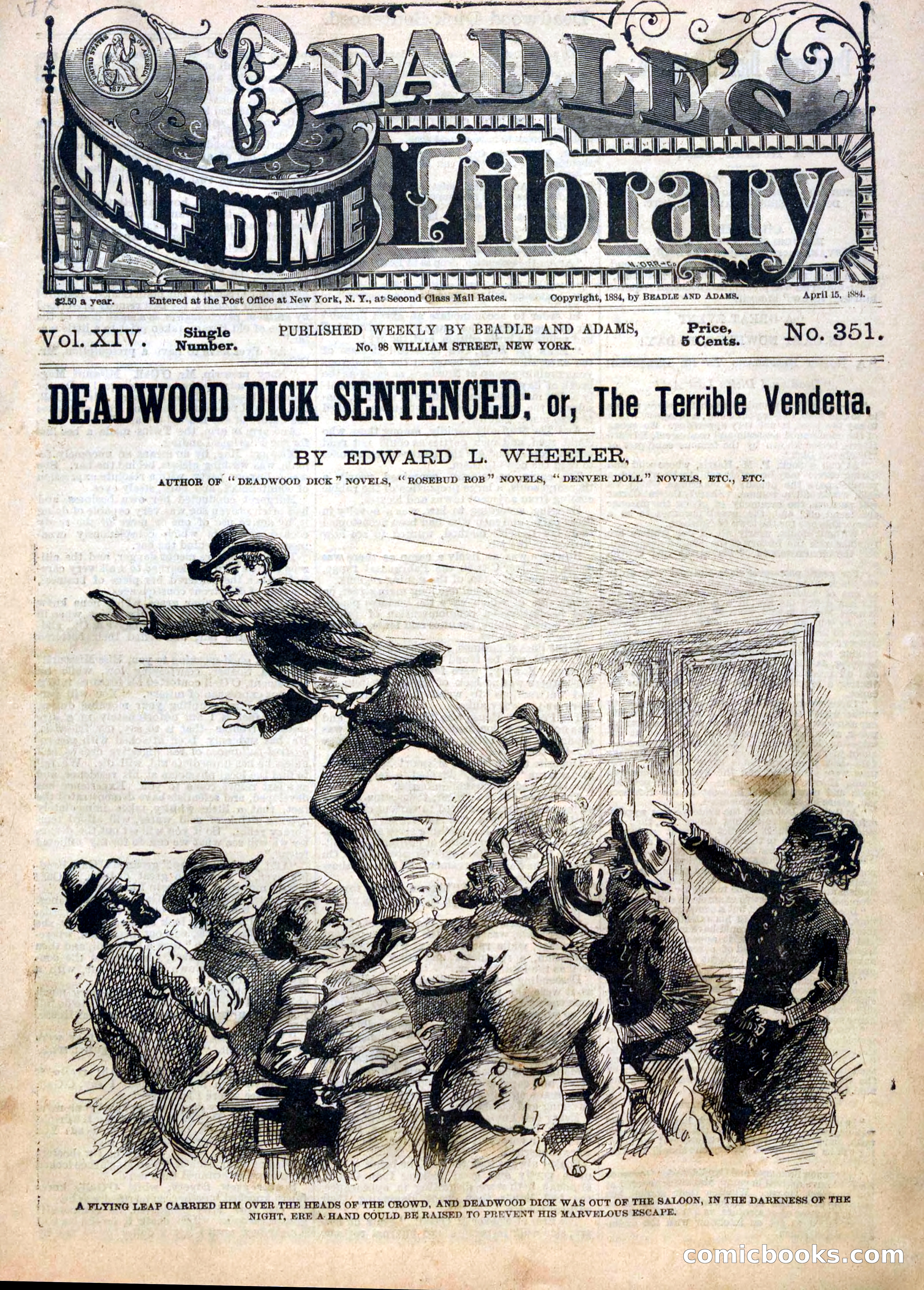 Beadle's Half Dime Library, Vol. XIV, No. 351 — page 1 of 16
