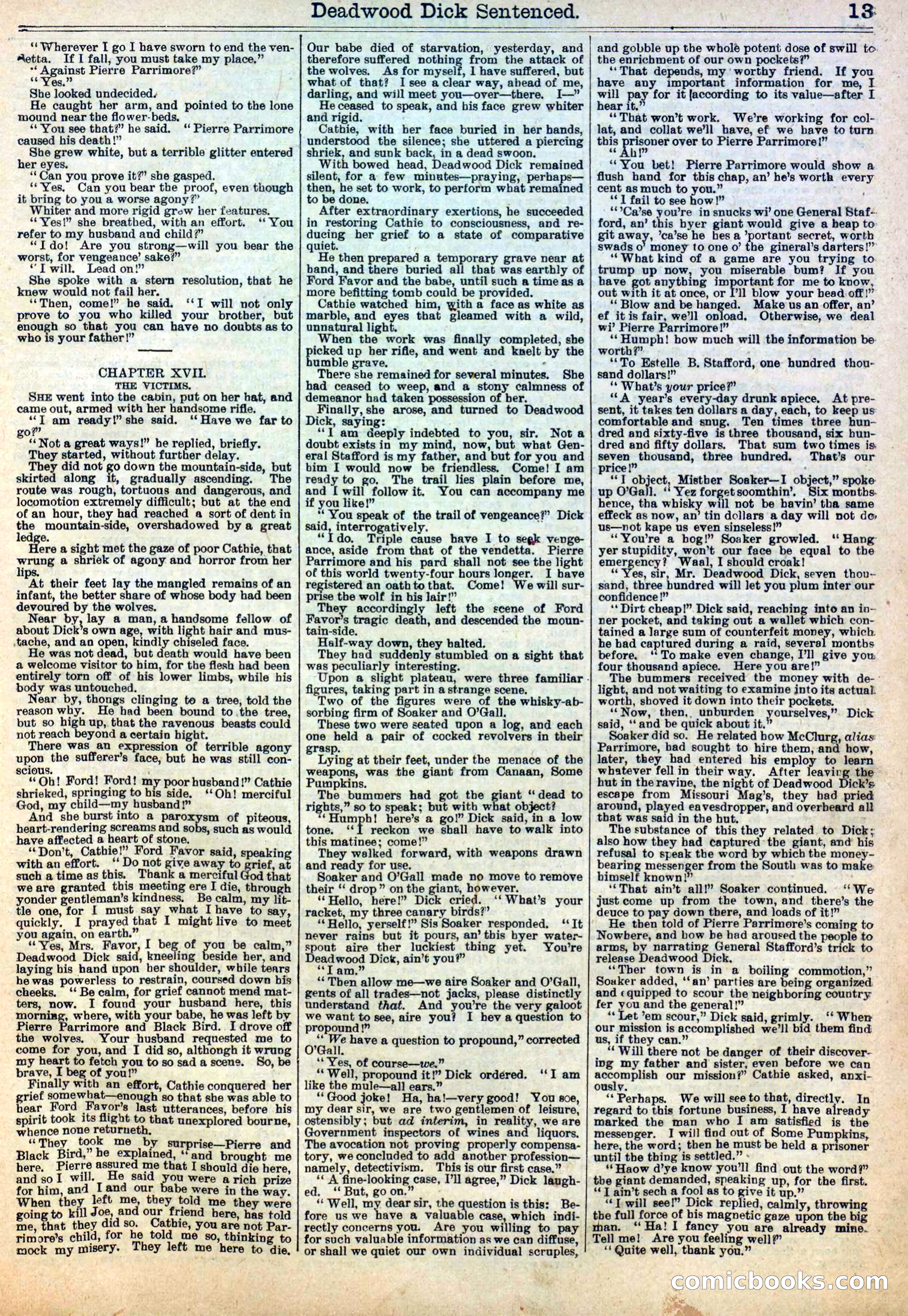 Beadle's Half Dime Library, Vol. XIV, No. 351 — page 13 of 16