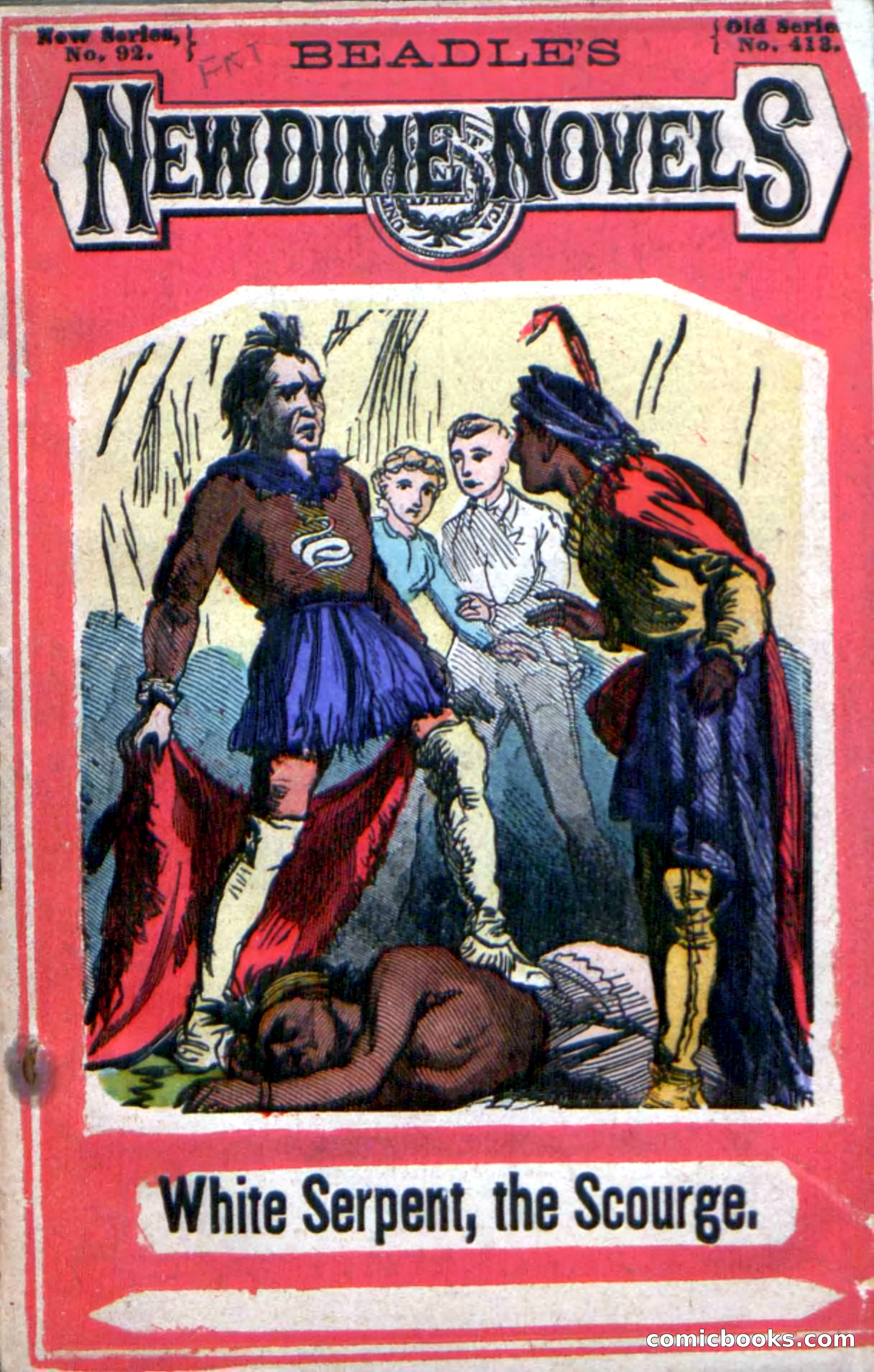Beadle's New Dime Novels: White Serpent, the Scourge — page 1 of 101