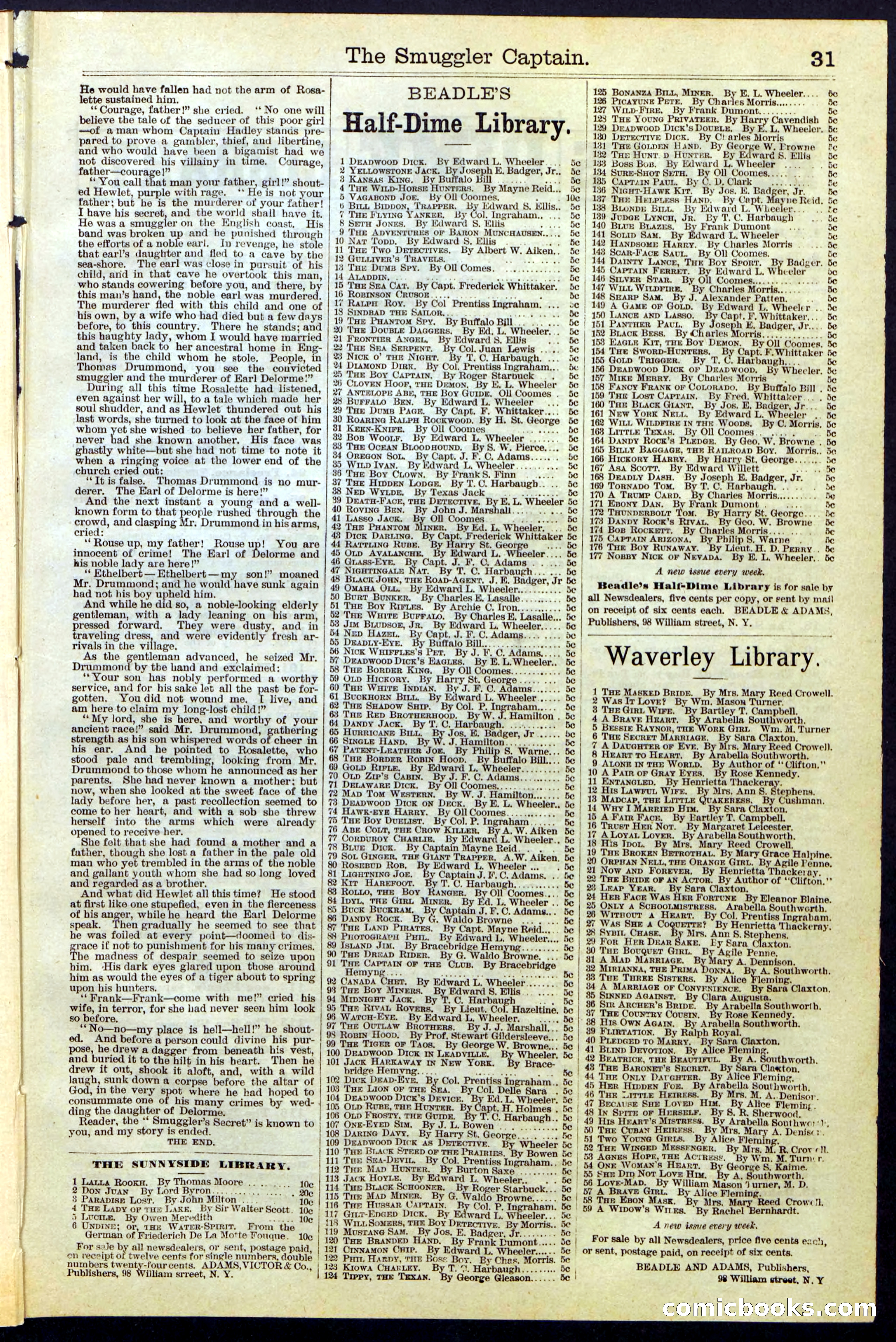 Beadle's Dime Library No. 111 — page 31 of 32