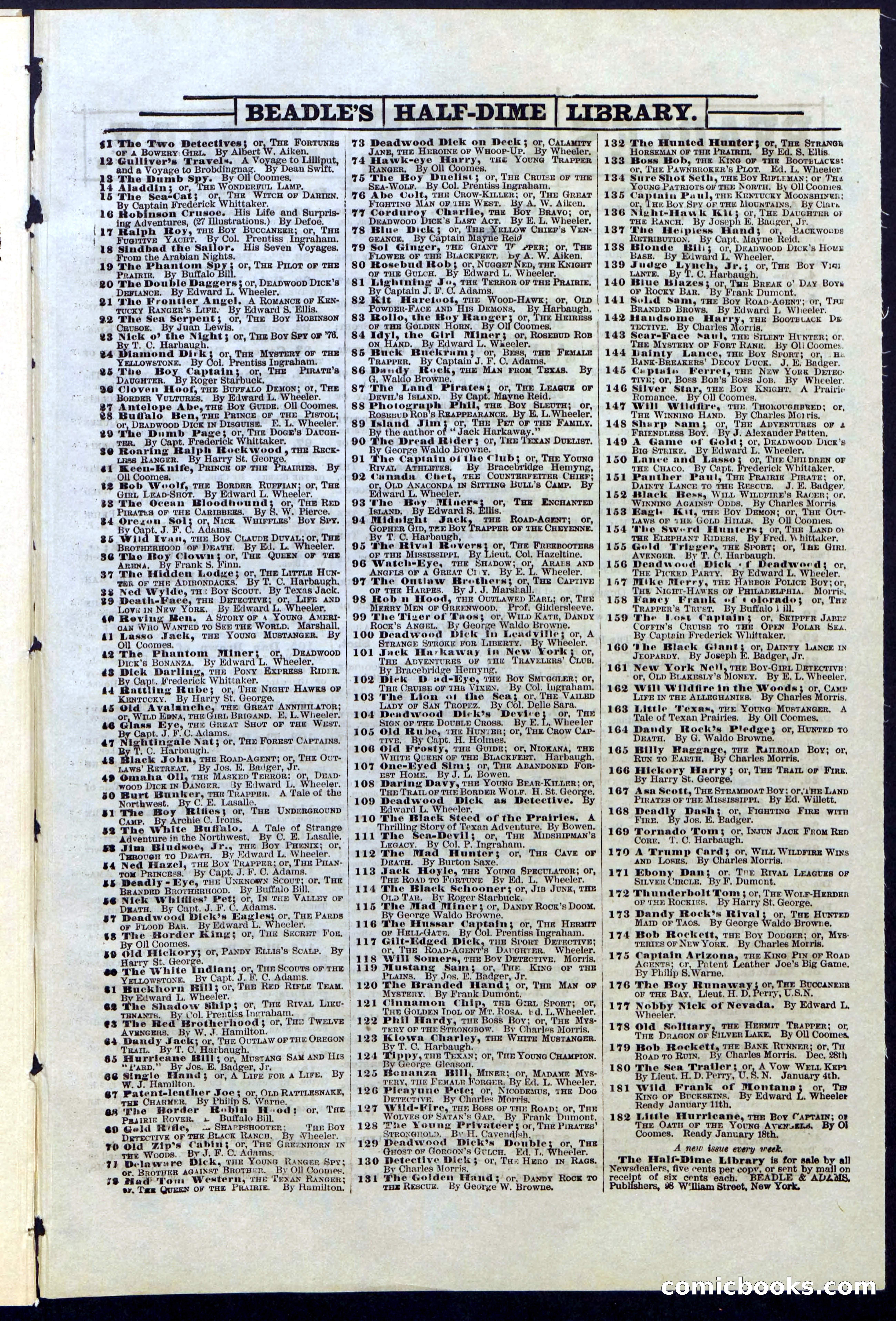 Beadle's New York Dime Library No. 114 — page 31 of 32
