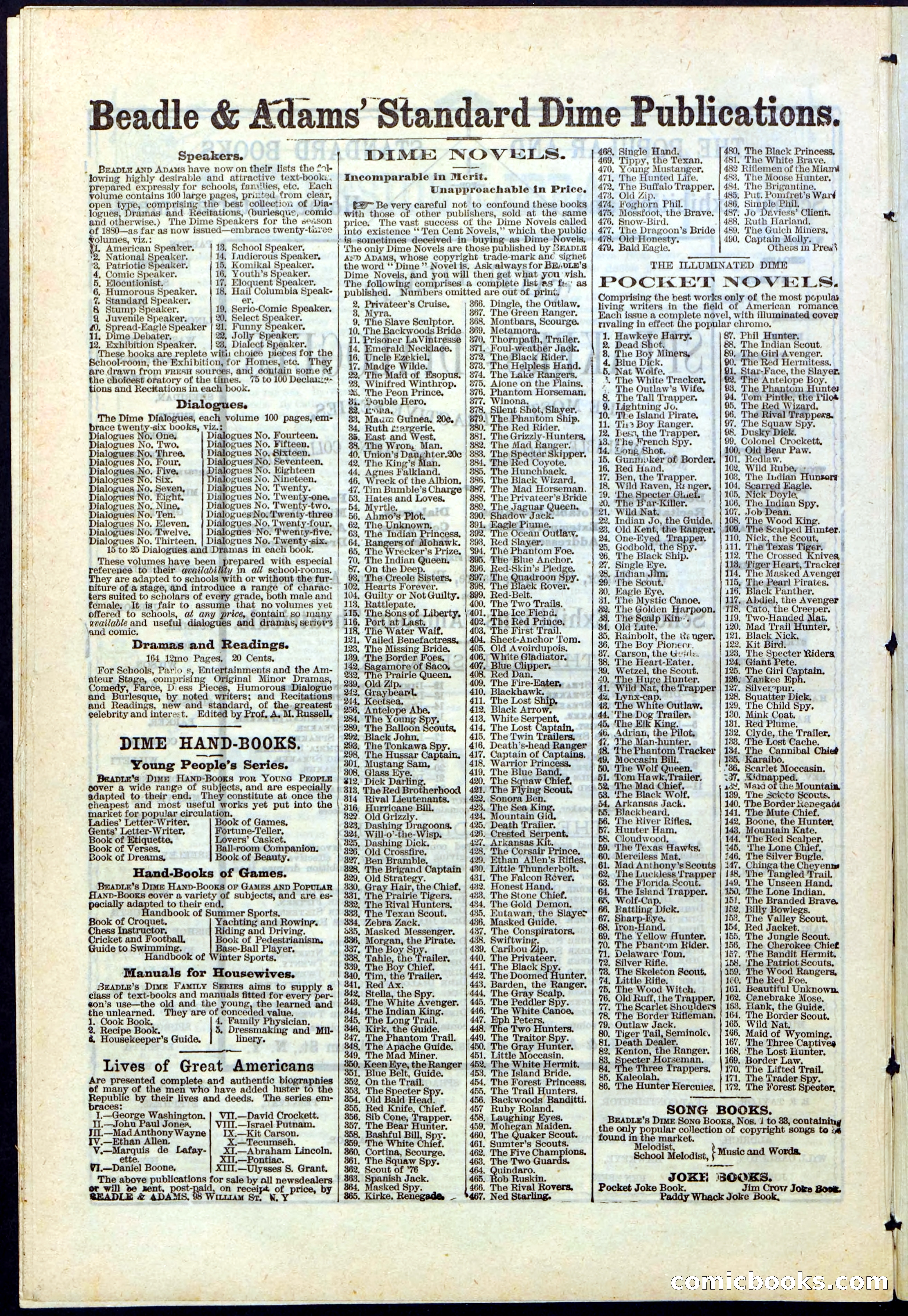 Beadle's New York Dime Library No. 115 — page 30 of 32