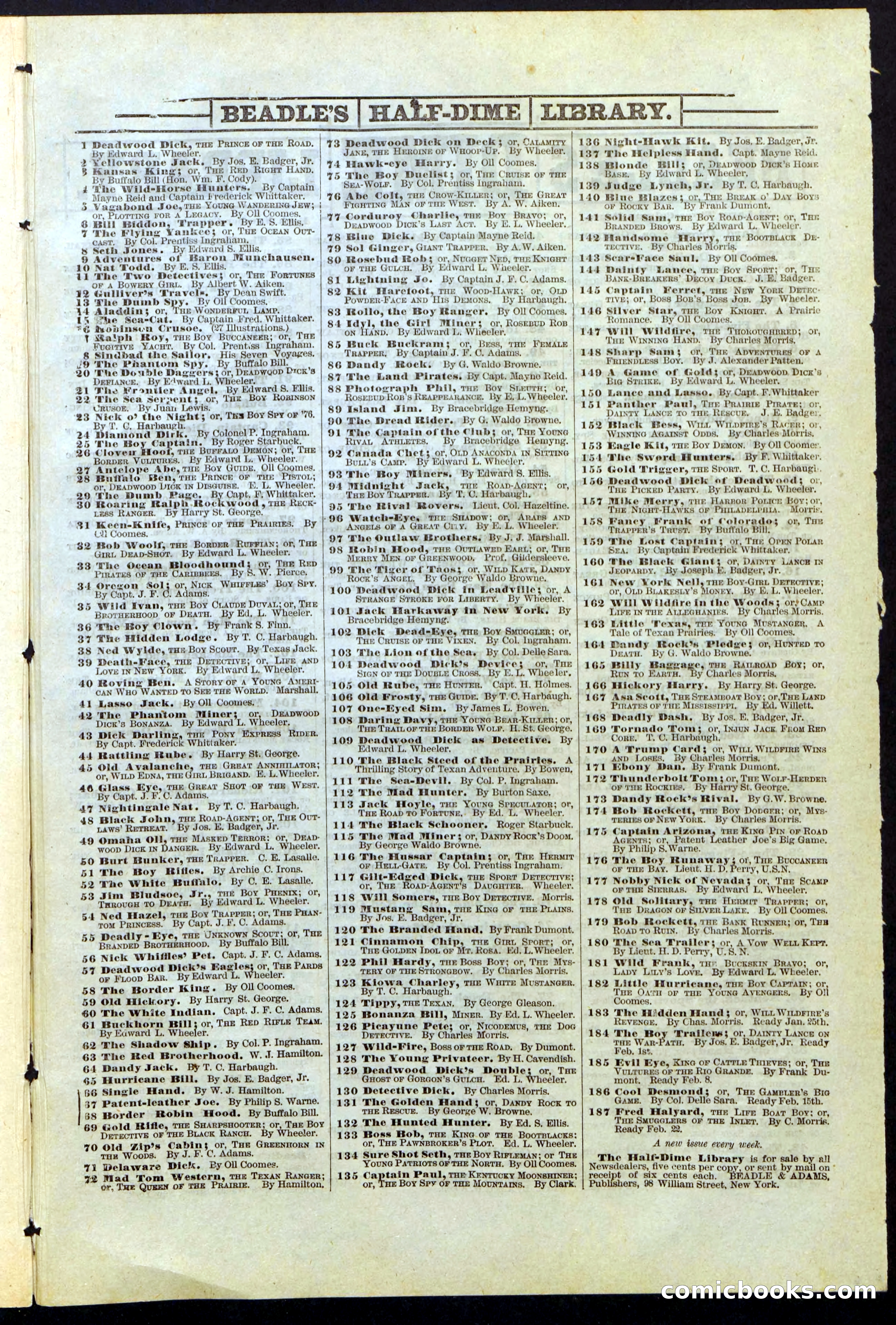 Beadle's New York Dime Library No. 115 — page 31 of 32