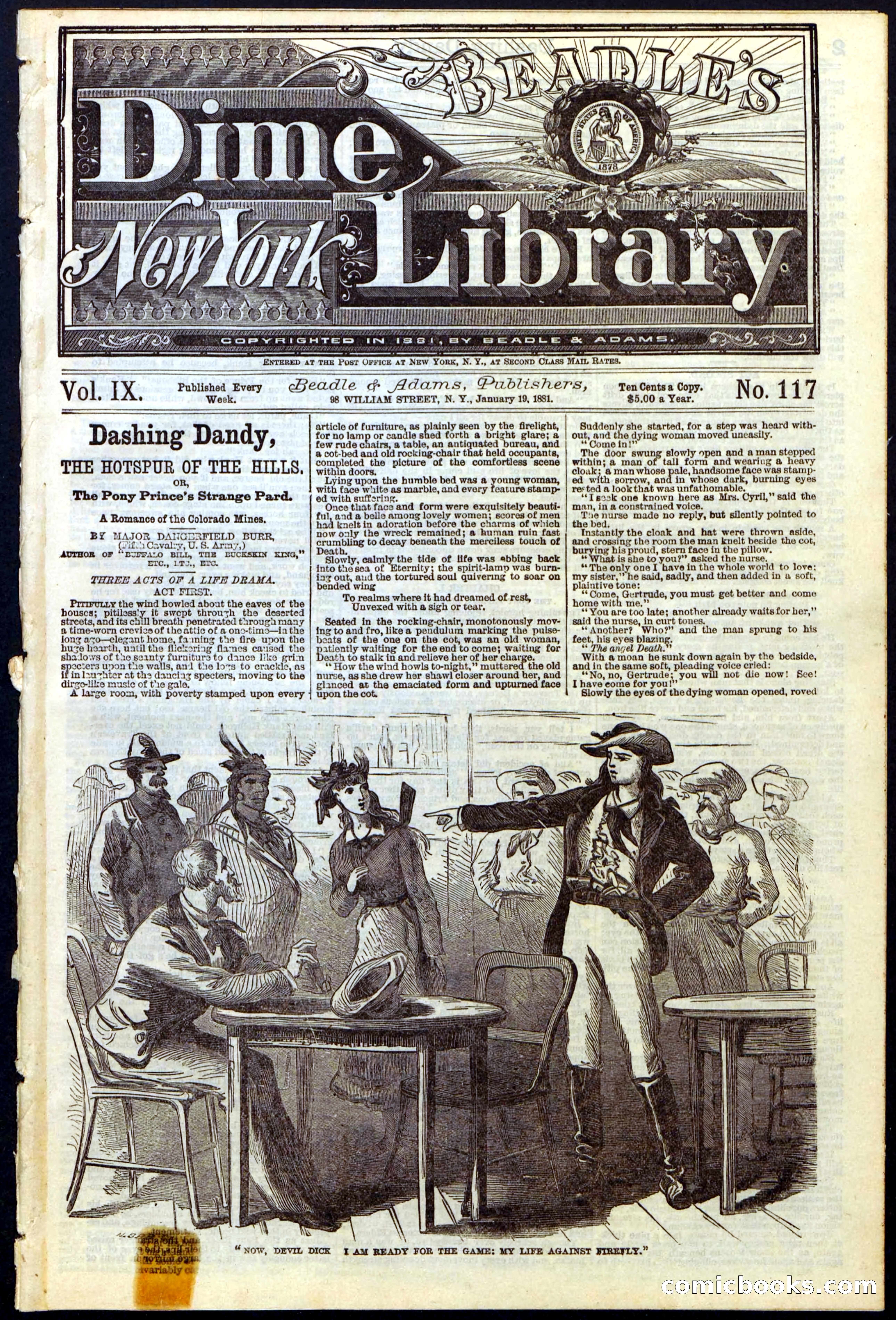 Beadle's New York Dime Library, No. 117 — page 1 of 24