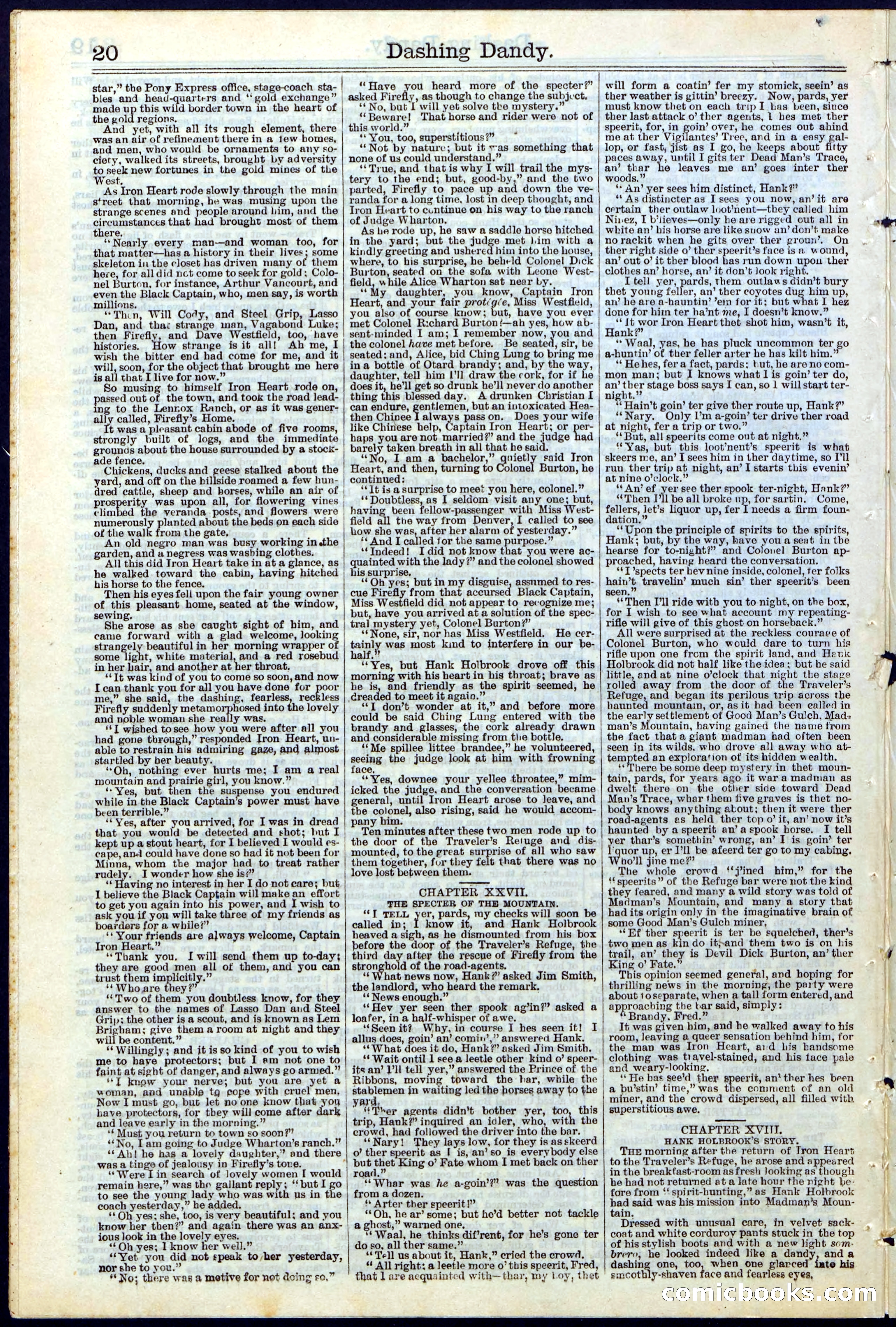 Beadle's New York Dime Library, No. 117 — page 20 of 24