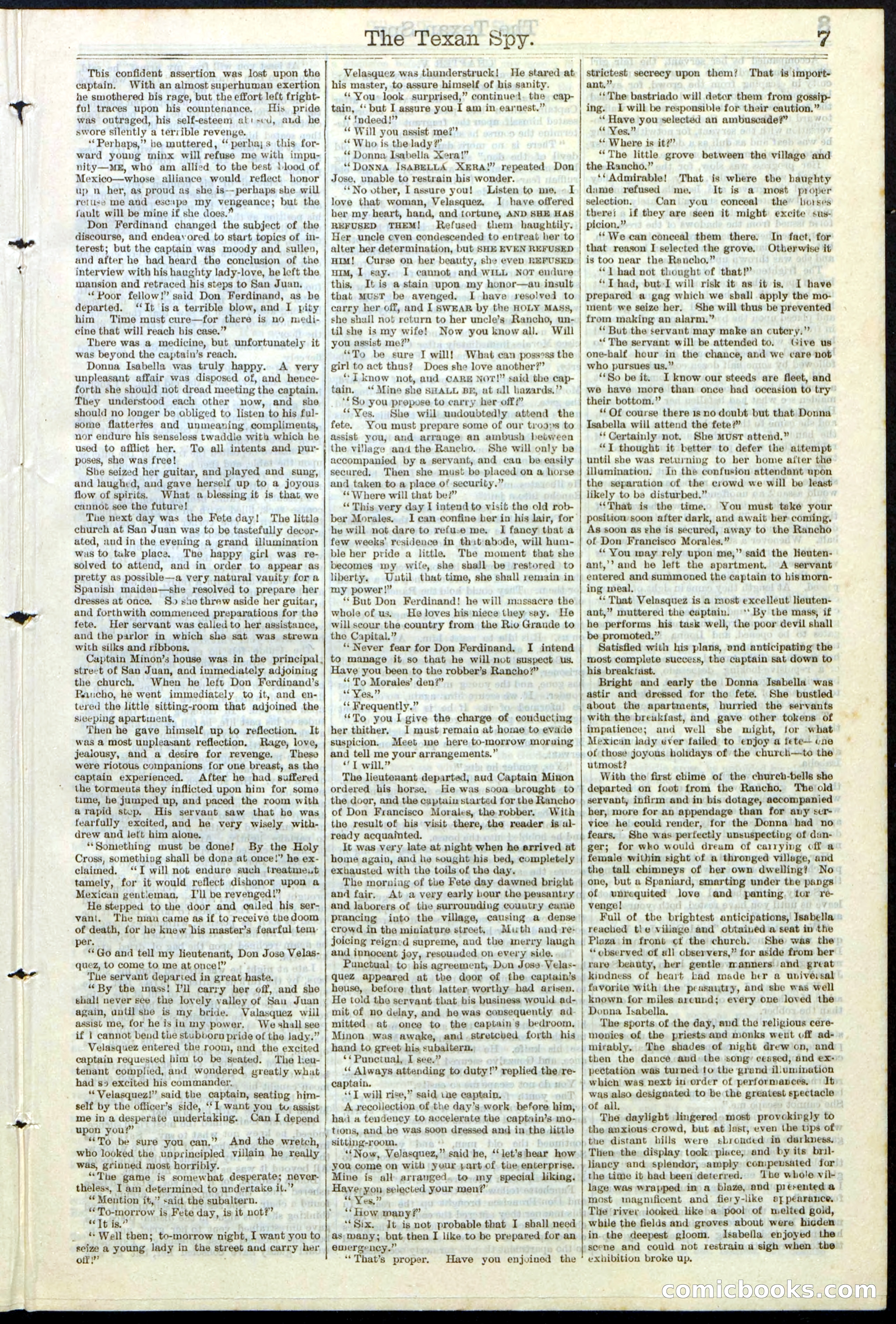 Beadle's Dime Library No. 120: The Texan Spy — page 7 of 24