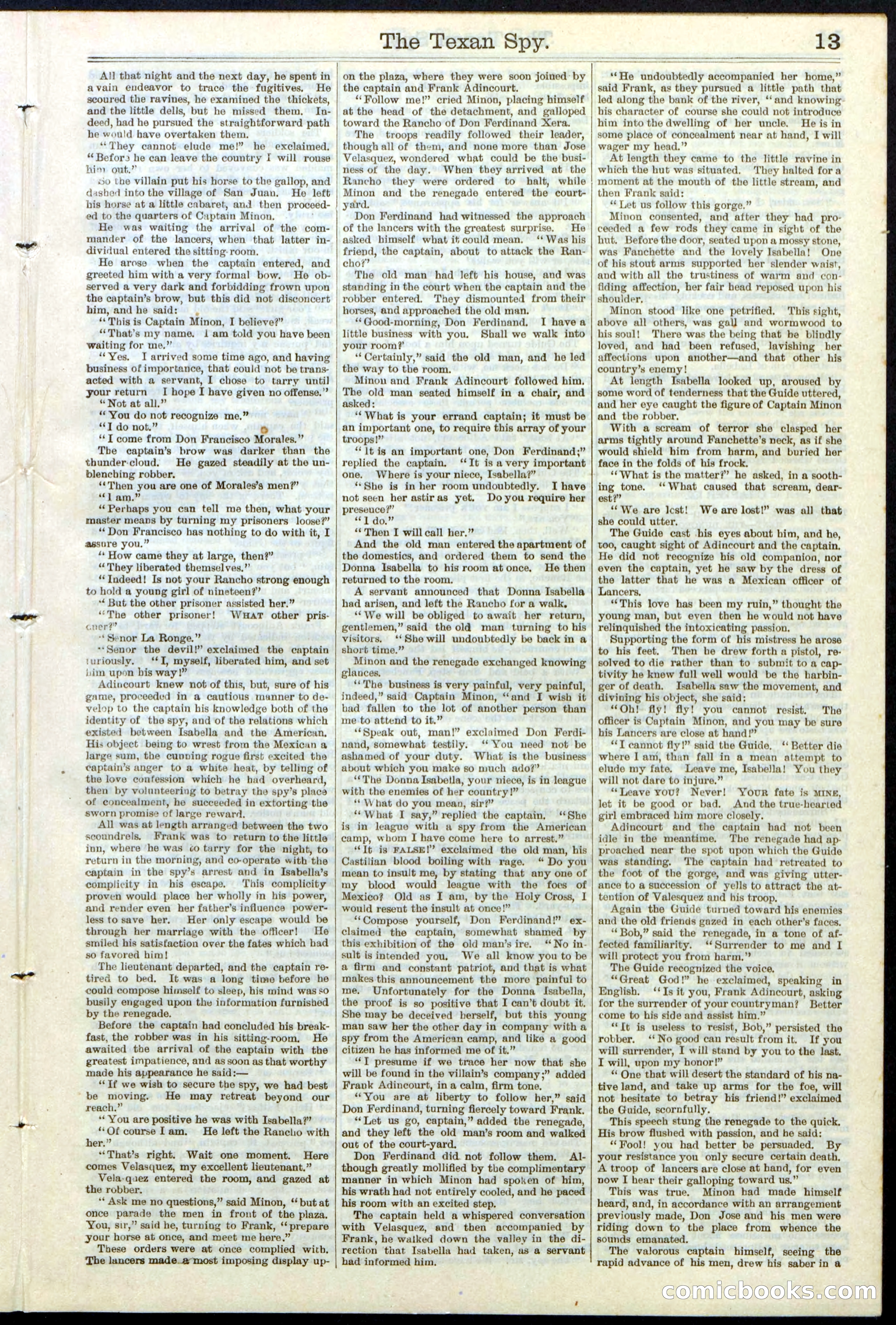 Beadle's Dime Library No. 120: The Texan Spy — page 13 of 24