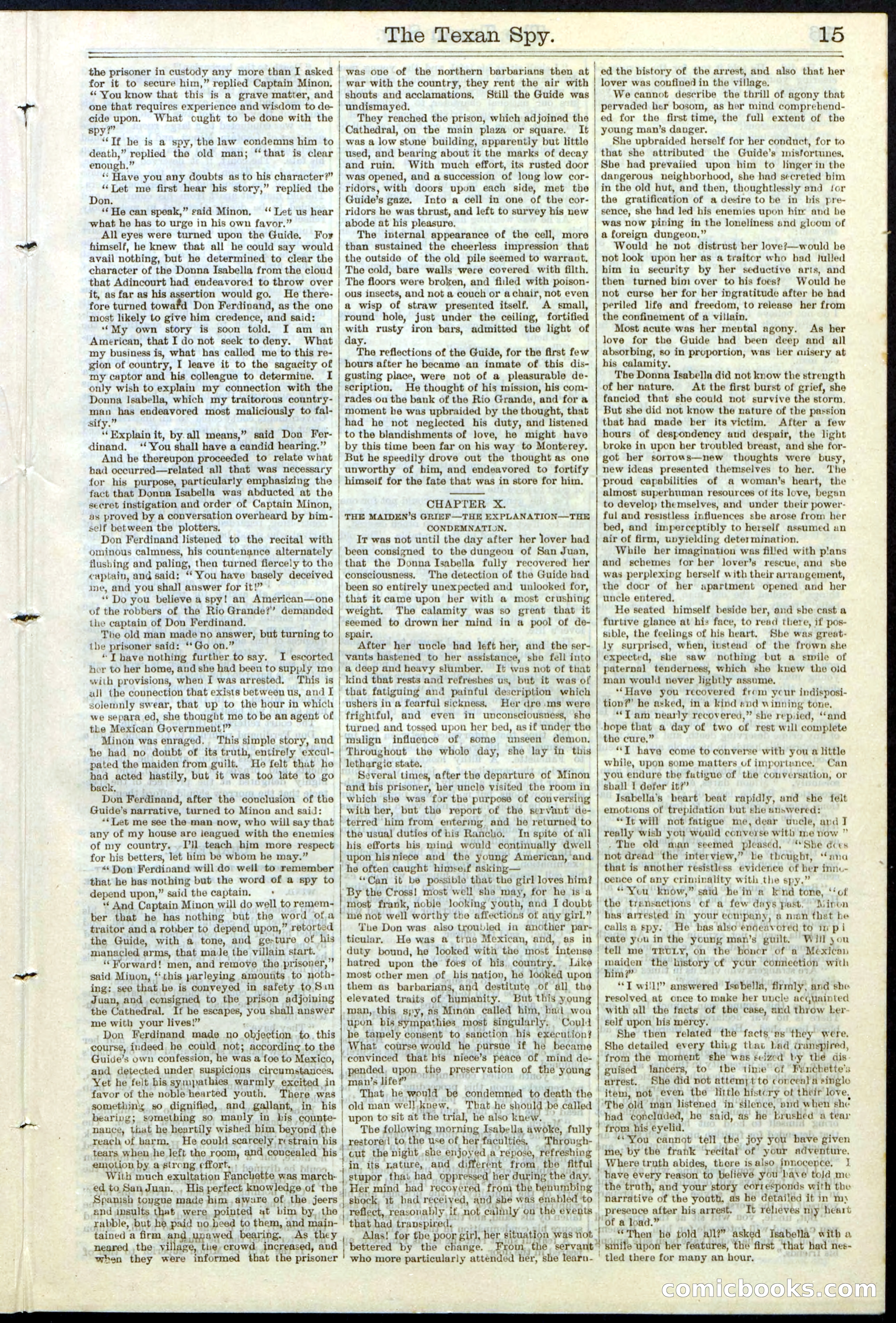 Beadle's Dime Library No. 120: The Texan Spy — page 15 of 24