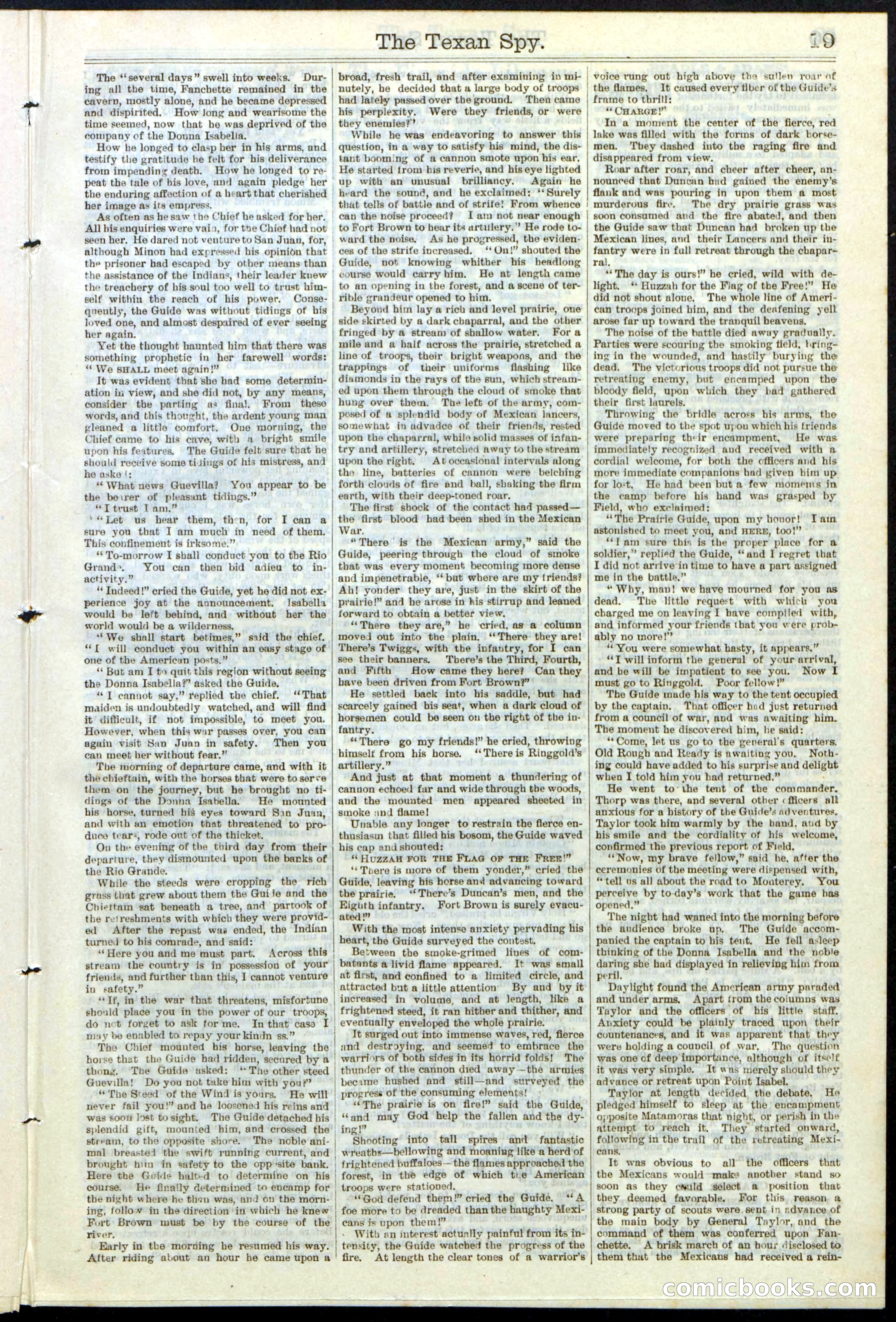 Beadle's Dime Library No. 120: The Texan Spy — page 19 of 24