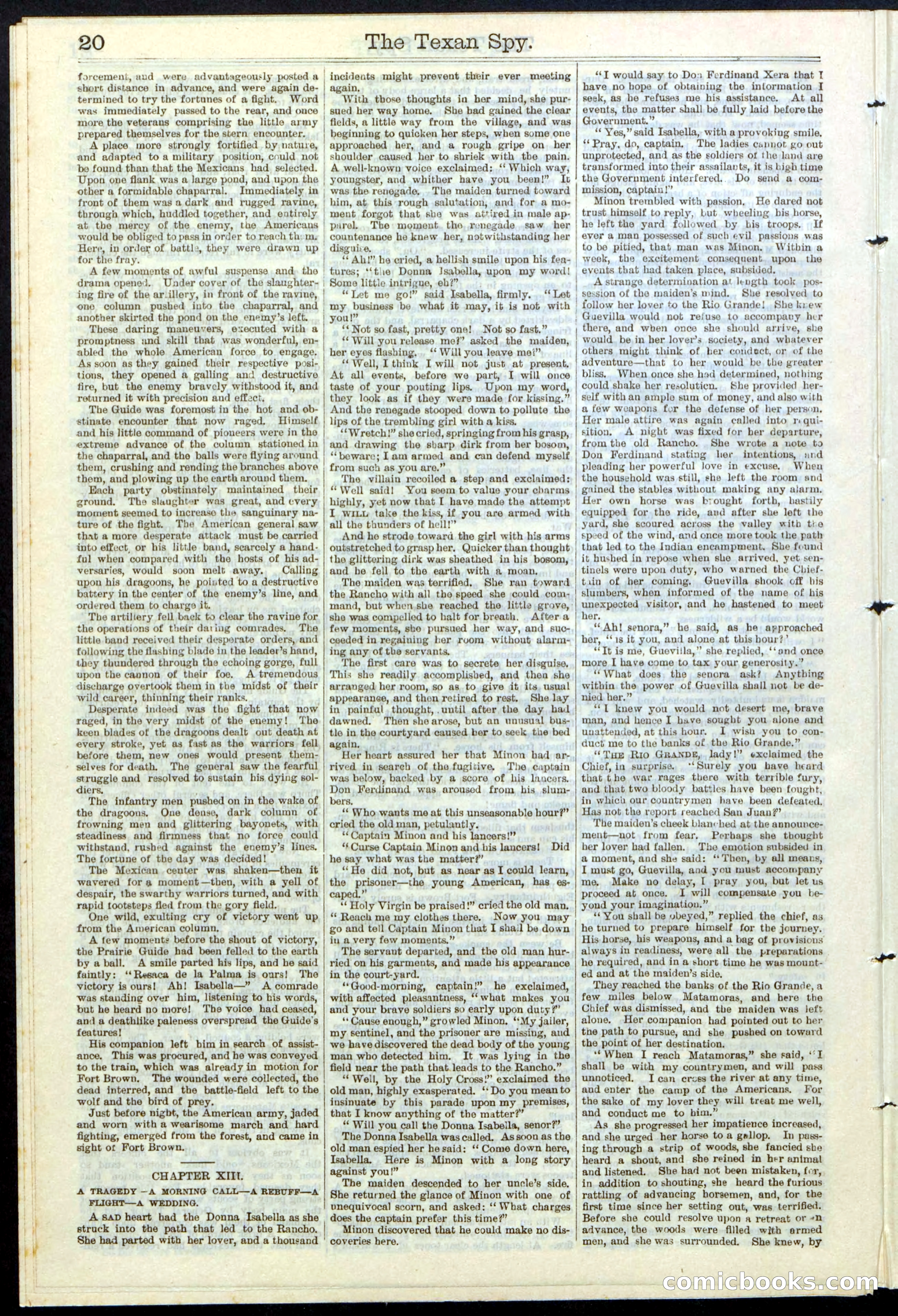 Beadle's Dime Library No. 120: The Texan Spy — page 20 of 24
