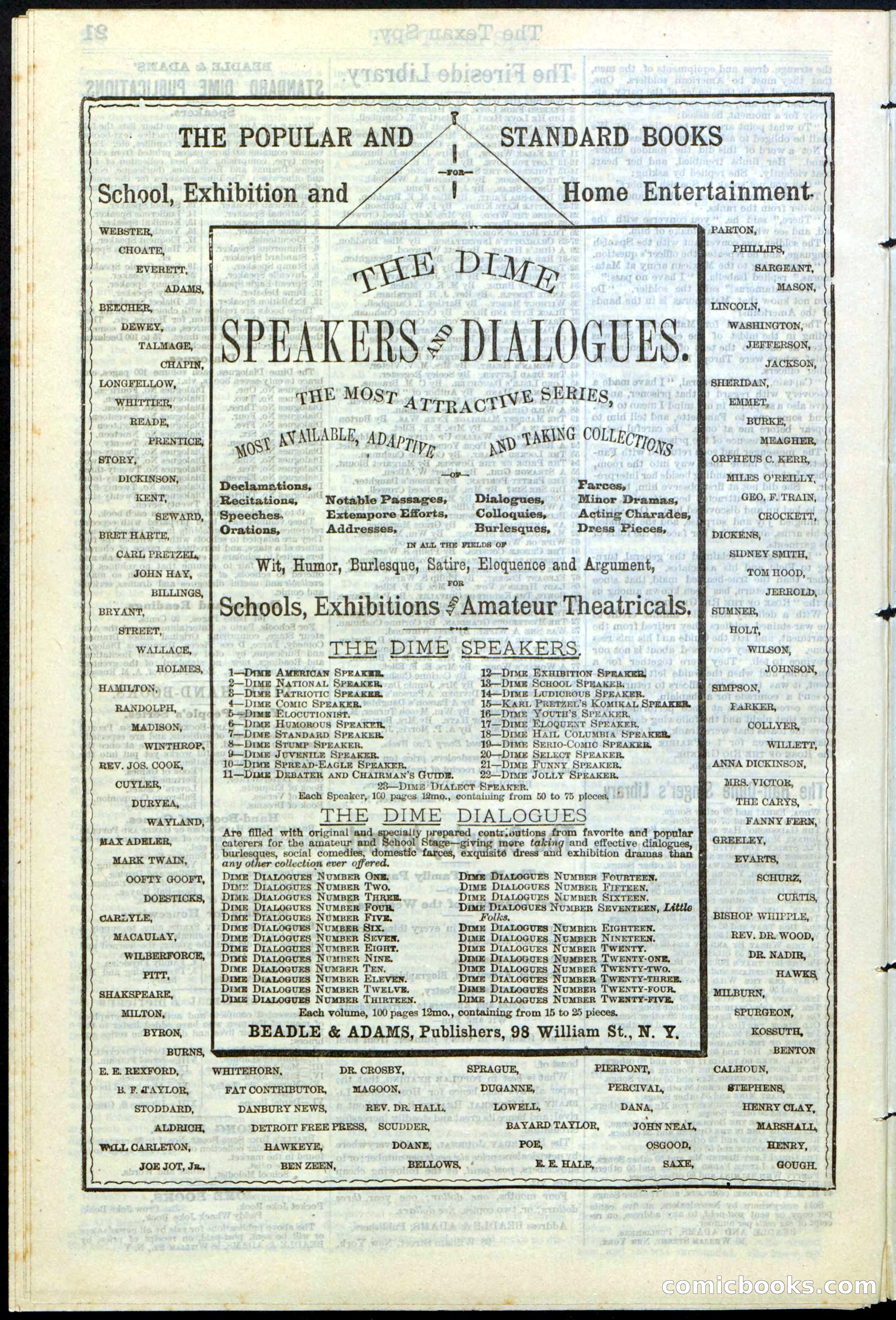Beadle's Dime Library No. 120: The Texan Spy — page 22 of 24