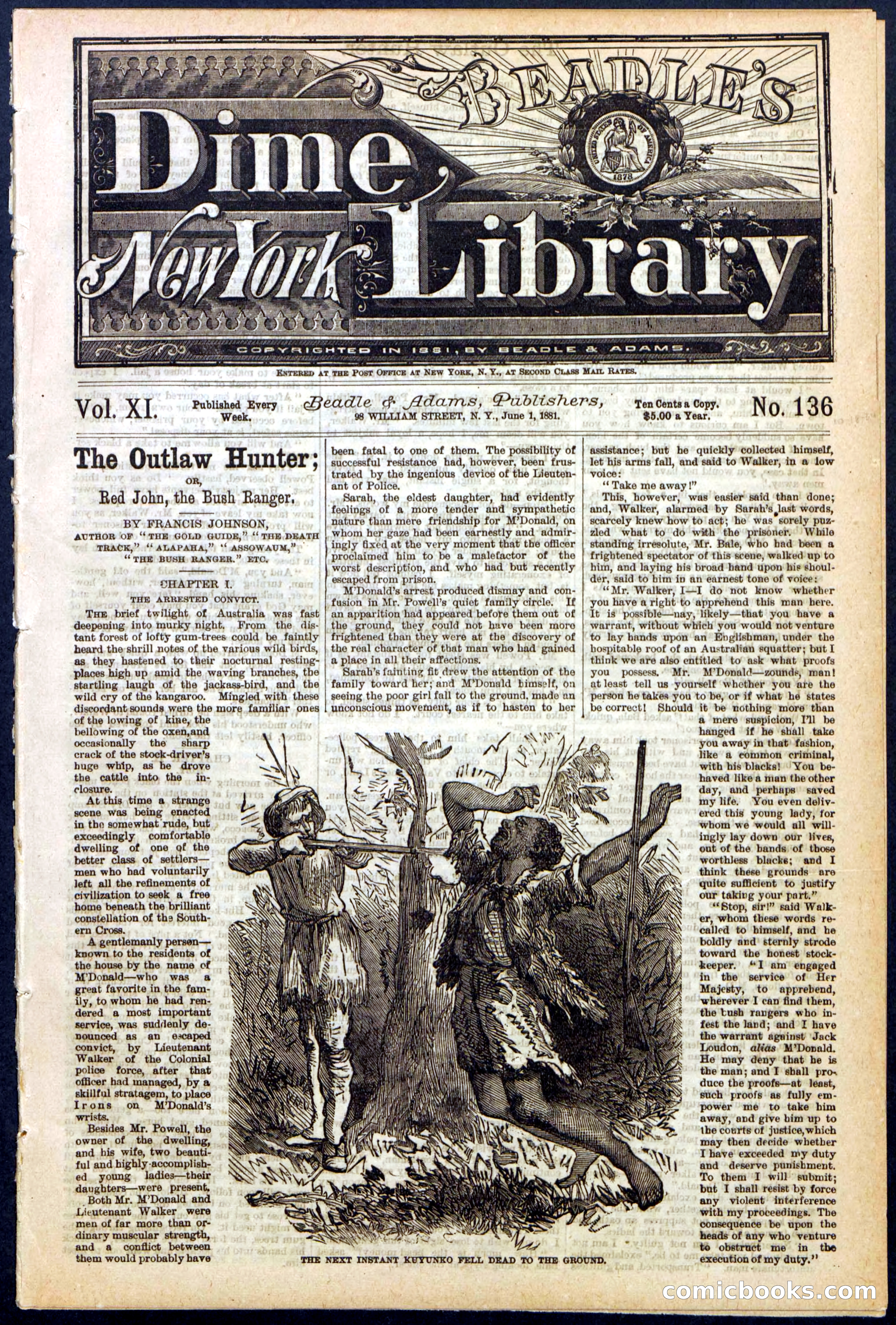 Beadle's New York Dime Library, No. 136 — page 1 of 32