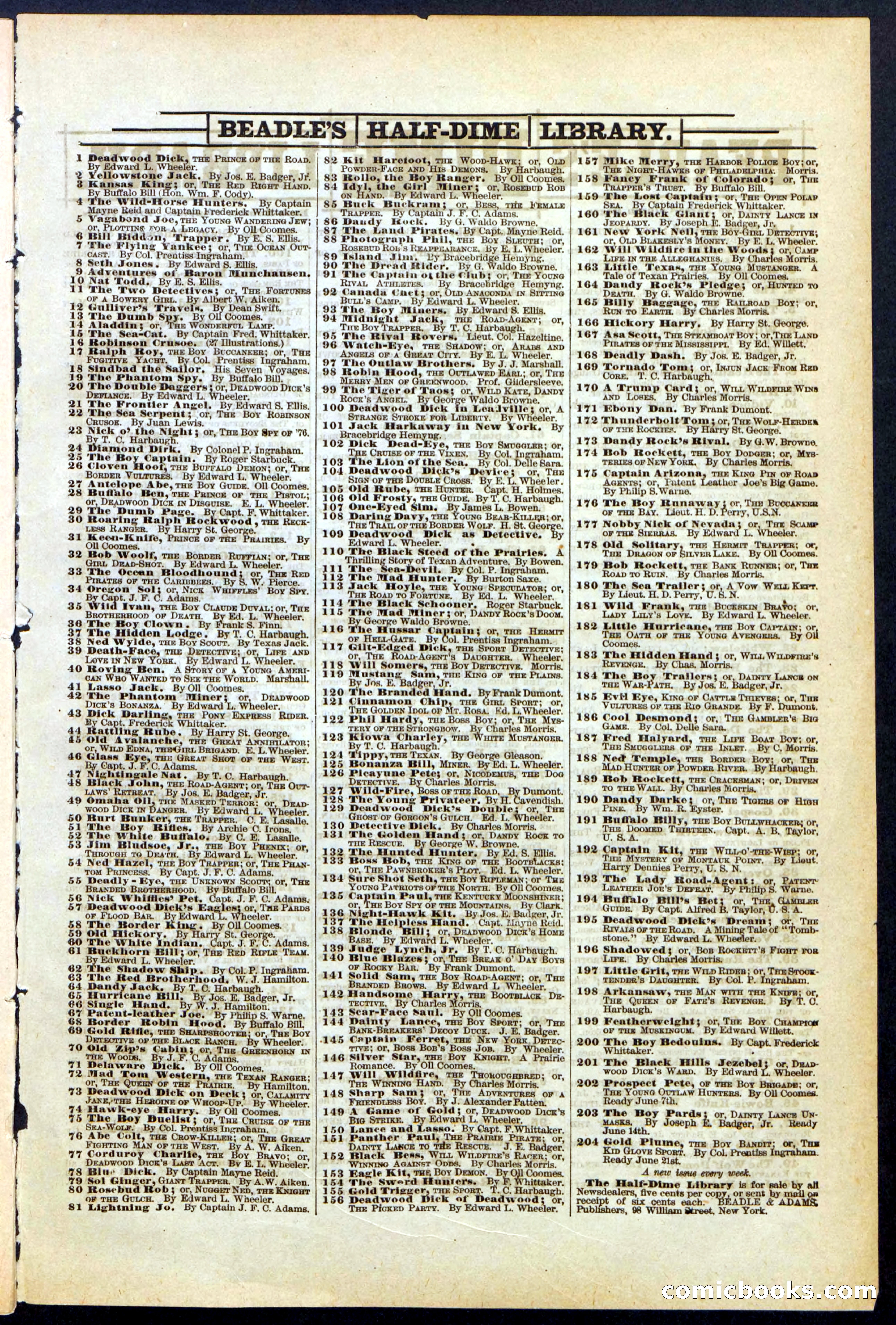 Beadle's New York Dime Library, No. 136 — page 31 of 32
