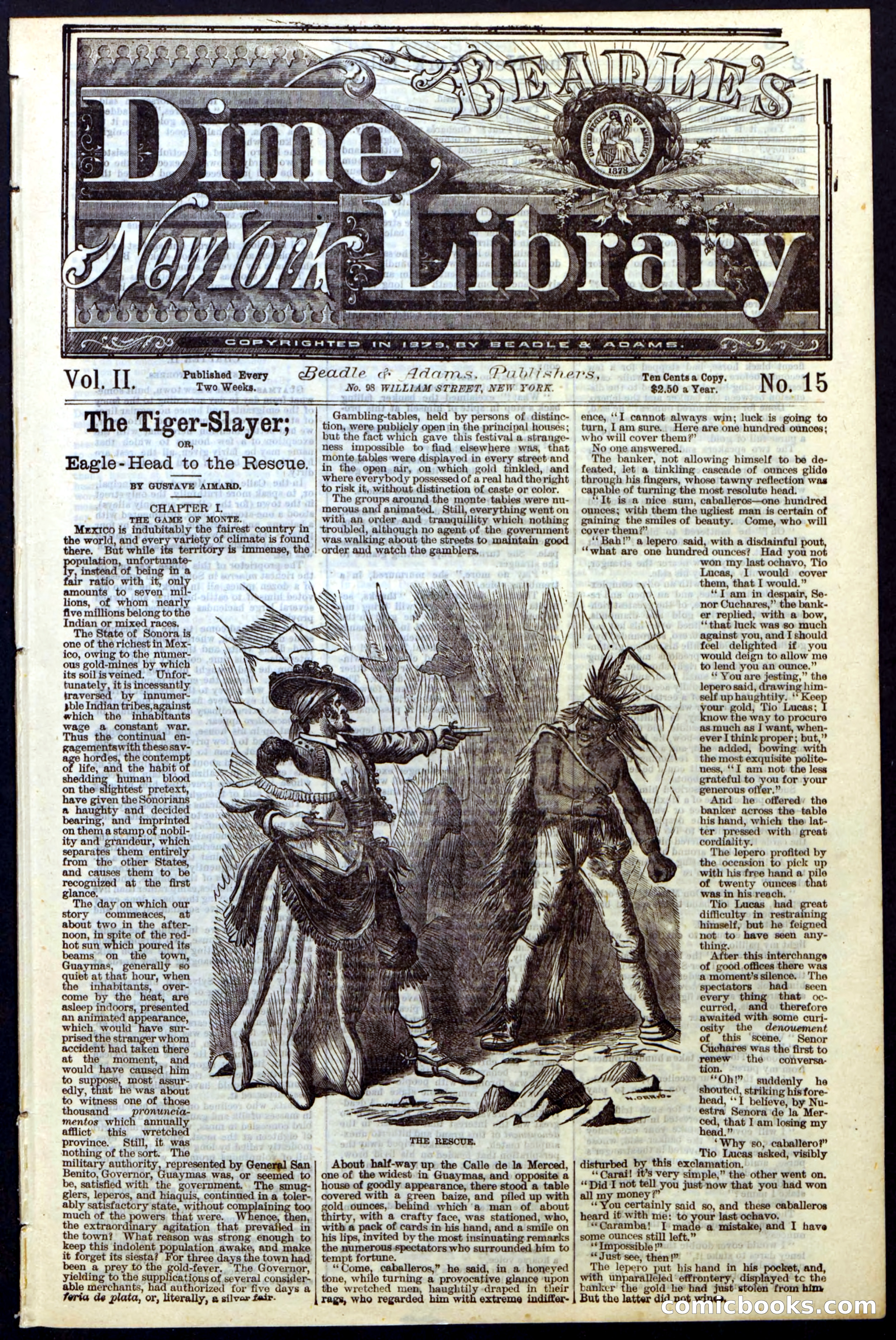 Beadle's New York Dime Library, Vol. II, No. 15 — page 1 of 40