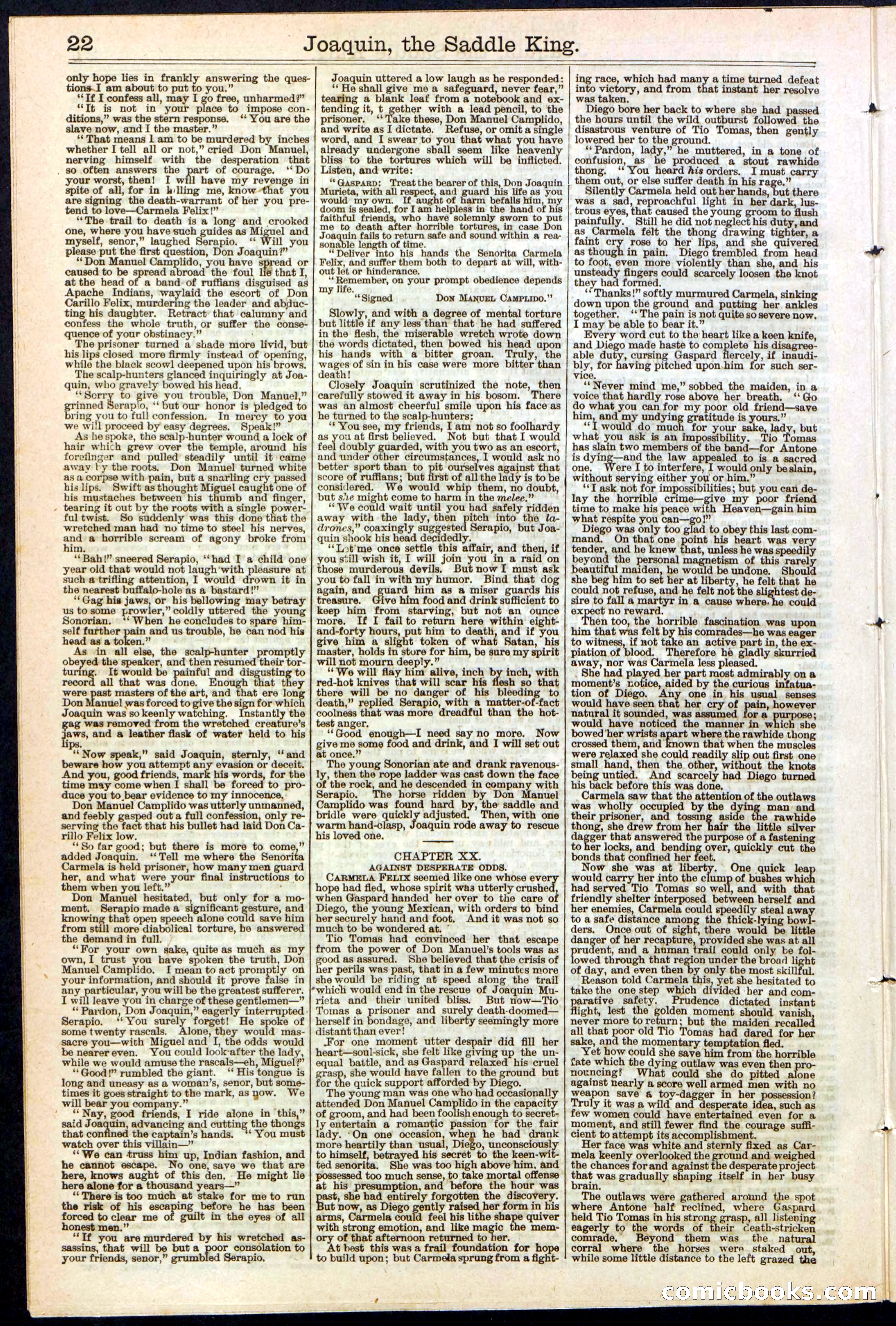 Beadle's New York Dime Library No. 154 — page 22 of 32