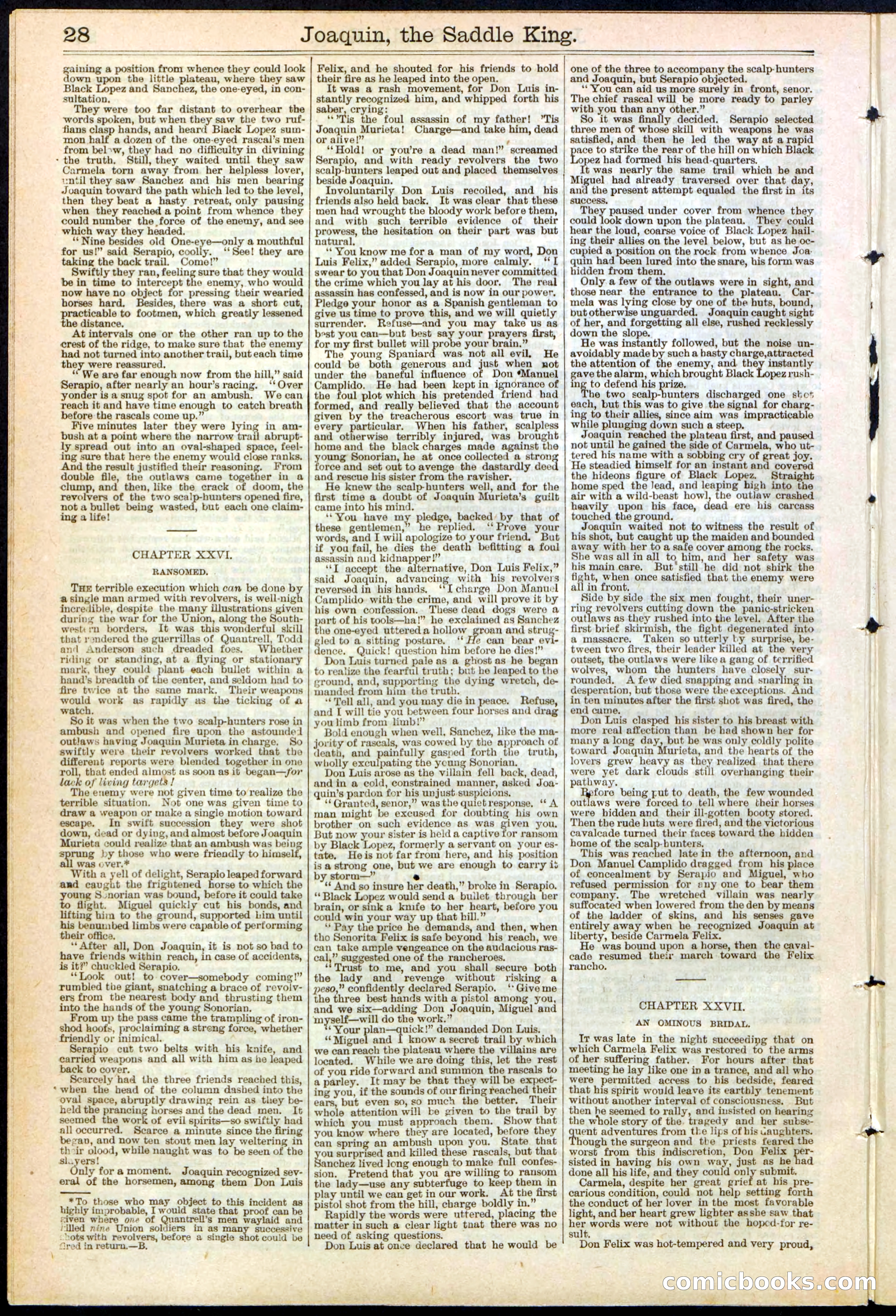 Beadle's New York Dime Library No. 154 — page 28 of 32