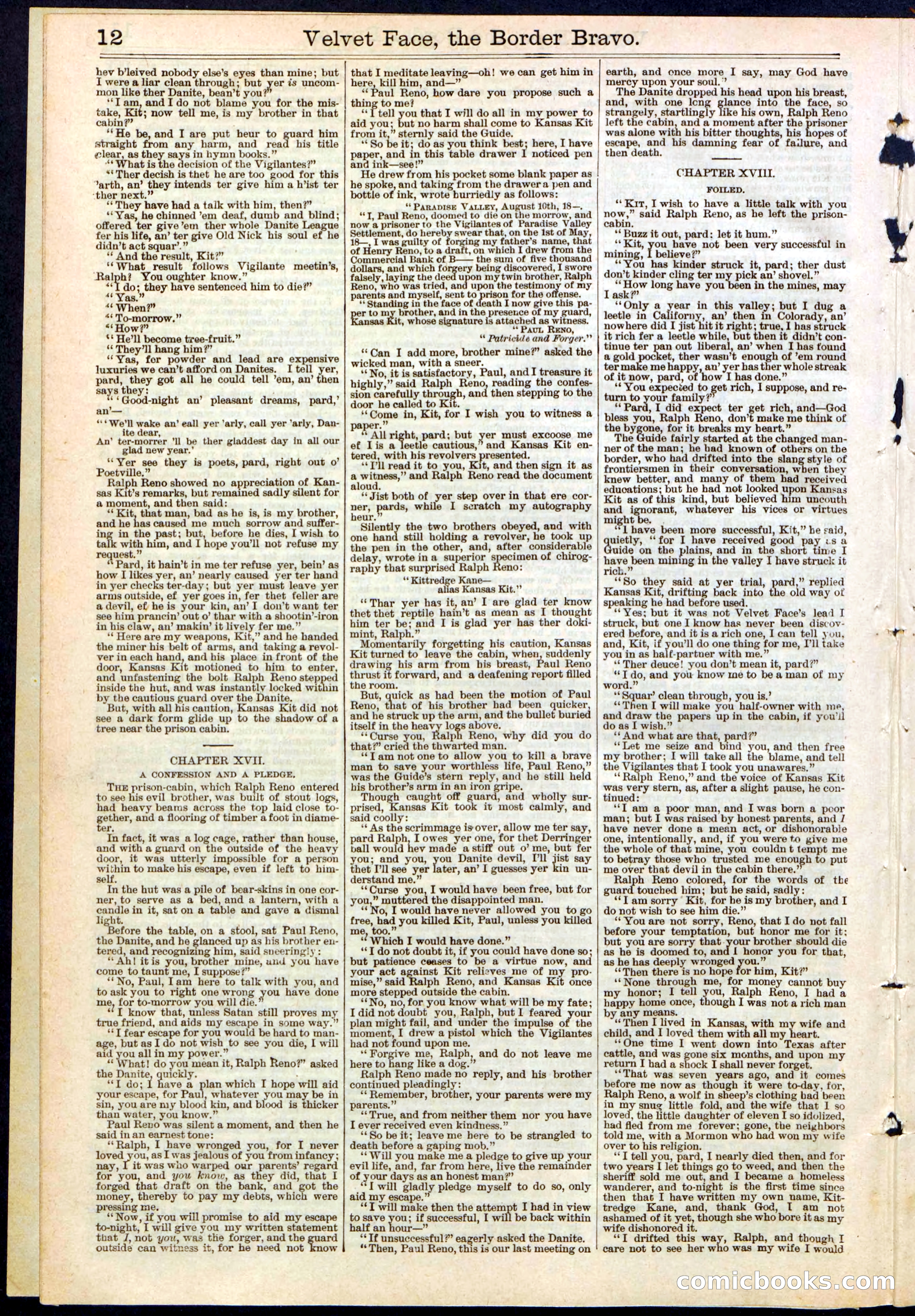 Beadle's New York Dime Library, No. 156 — page 12 of 24