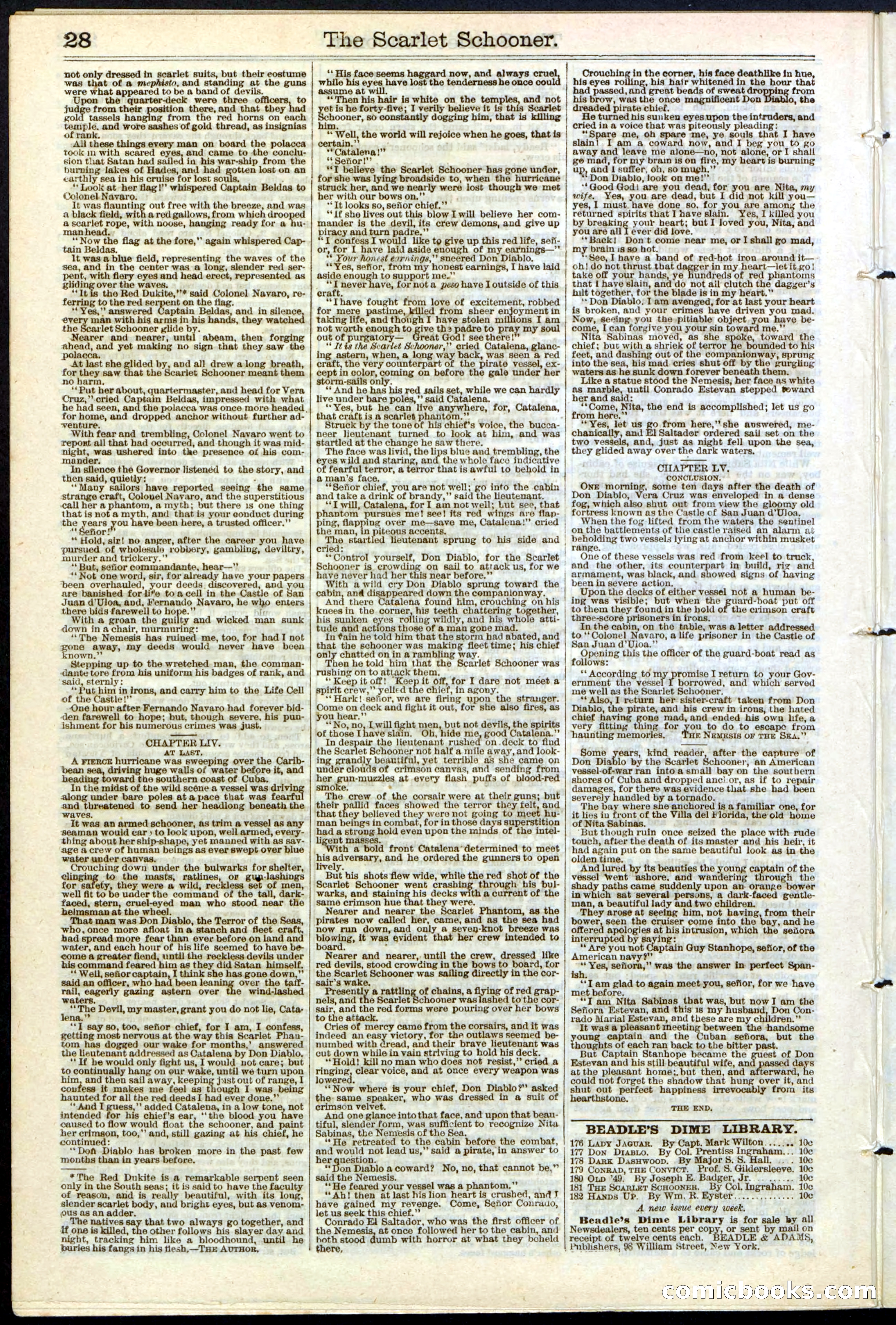 Beadle's New York Dime Library, No. 181 — page 28 of 32