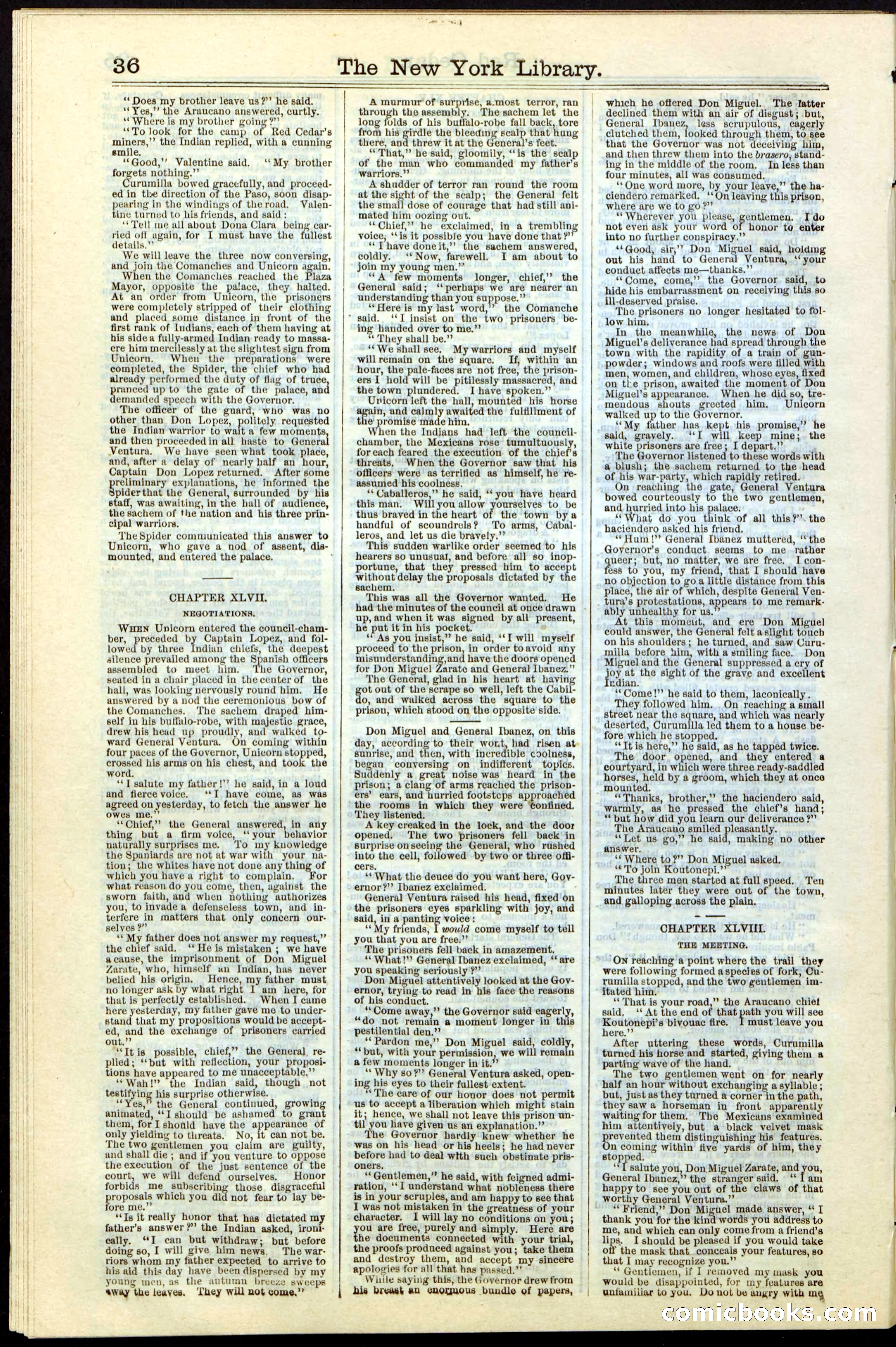Beadle's New York Dime Library No. 19 — page 36 of 40