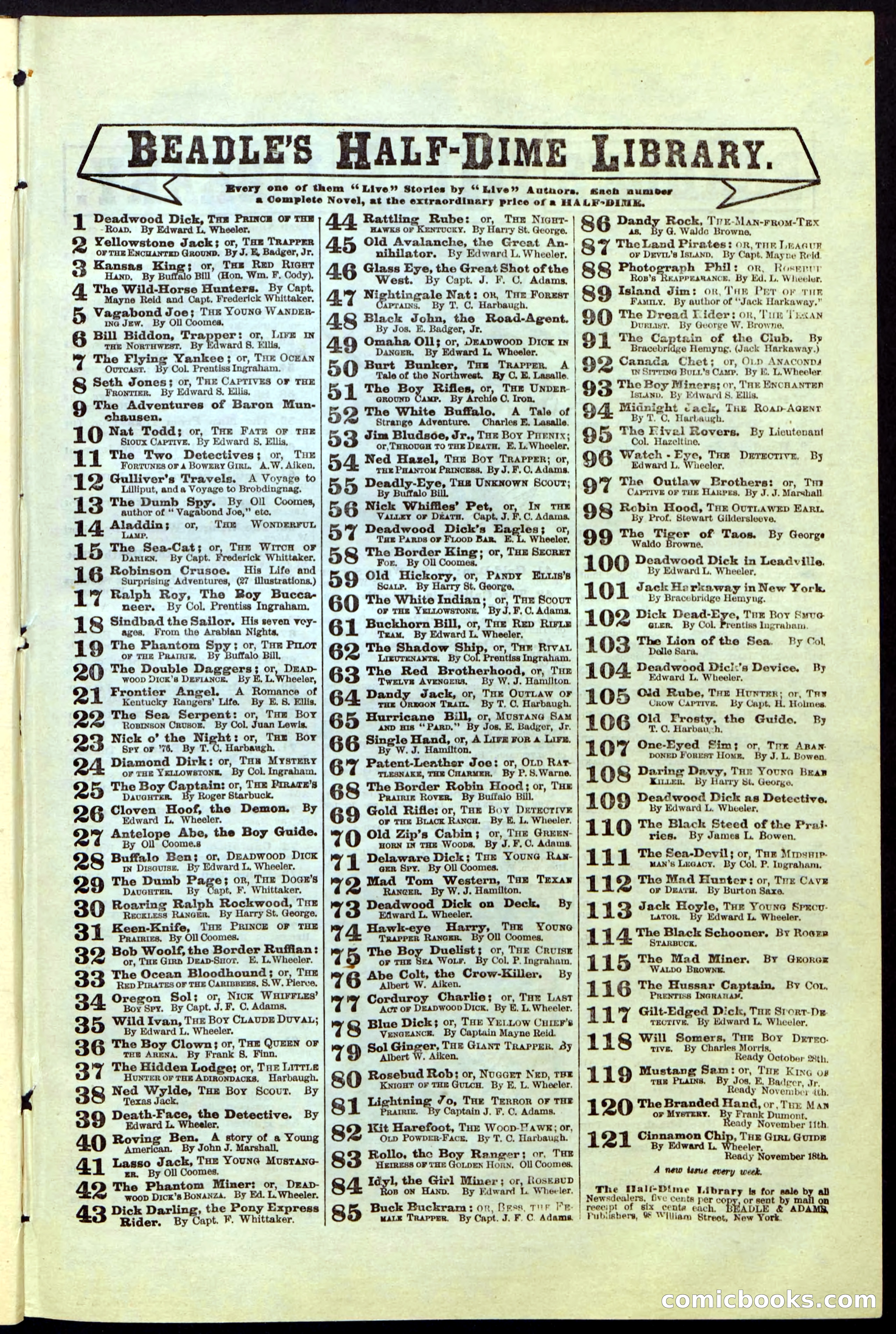 Beadle's New York Dime Library No. 19 — page 39 of 40